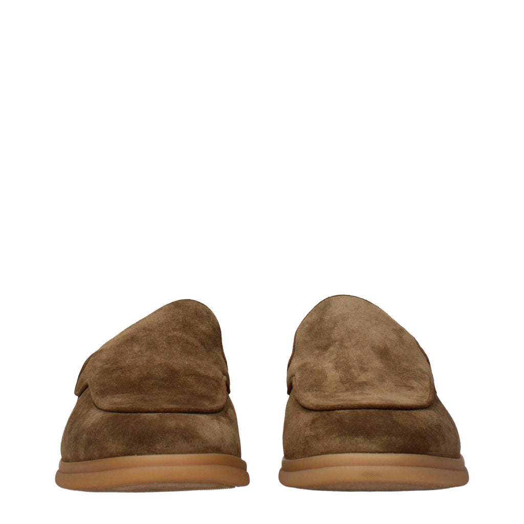 Brown Leather Slip-On Loafers