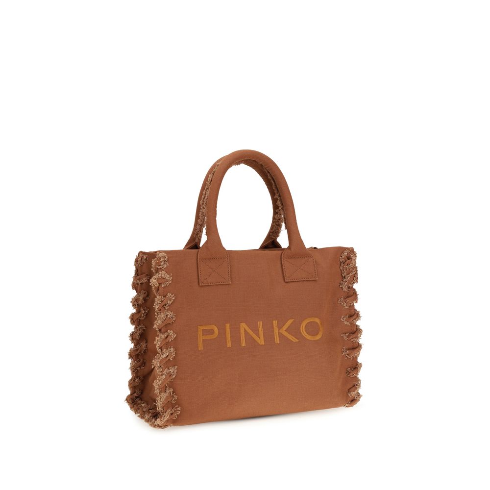 Brown Cotton Shoulder Bag