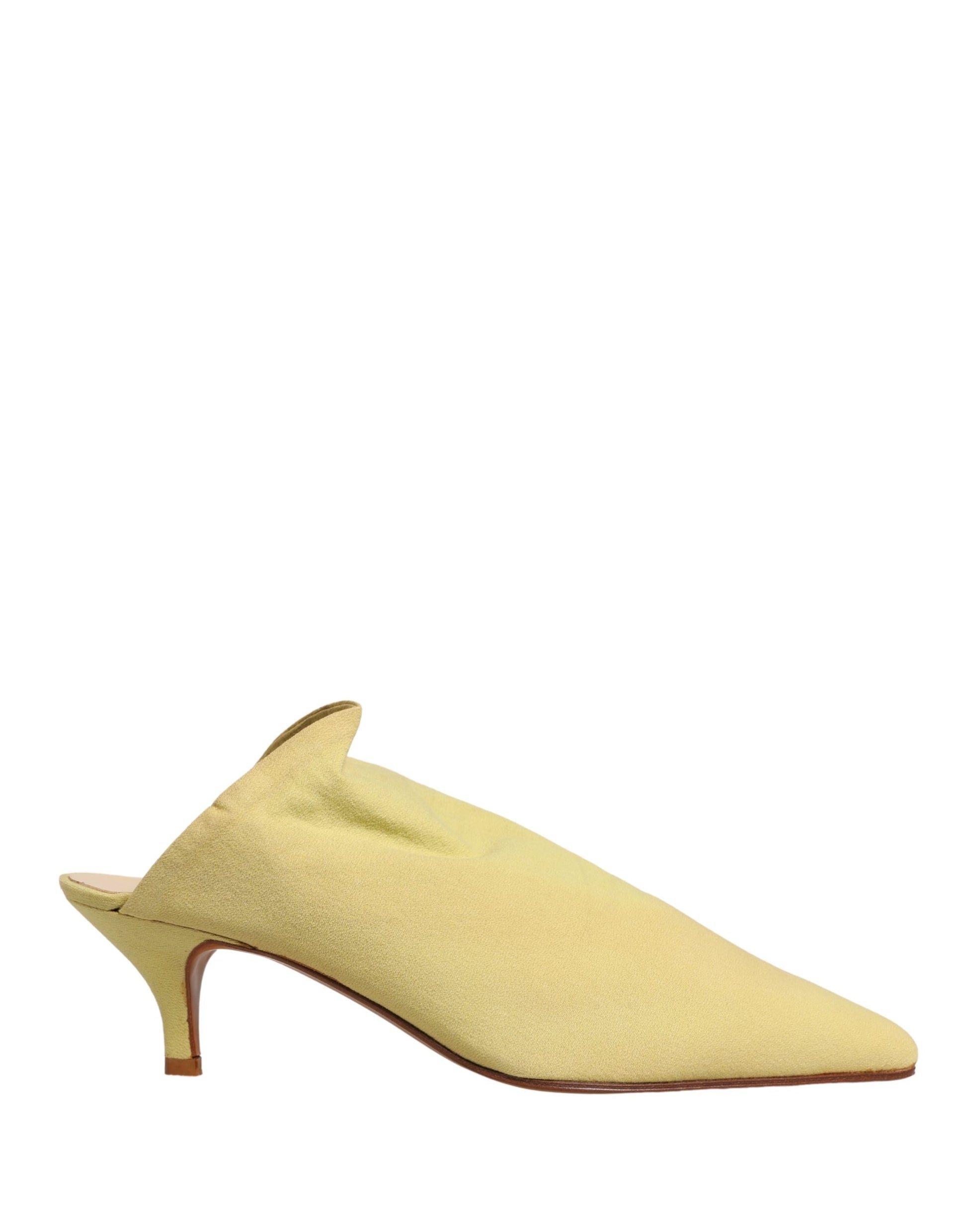Yellow Suede Heel Mule Shoes