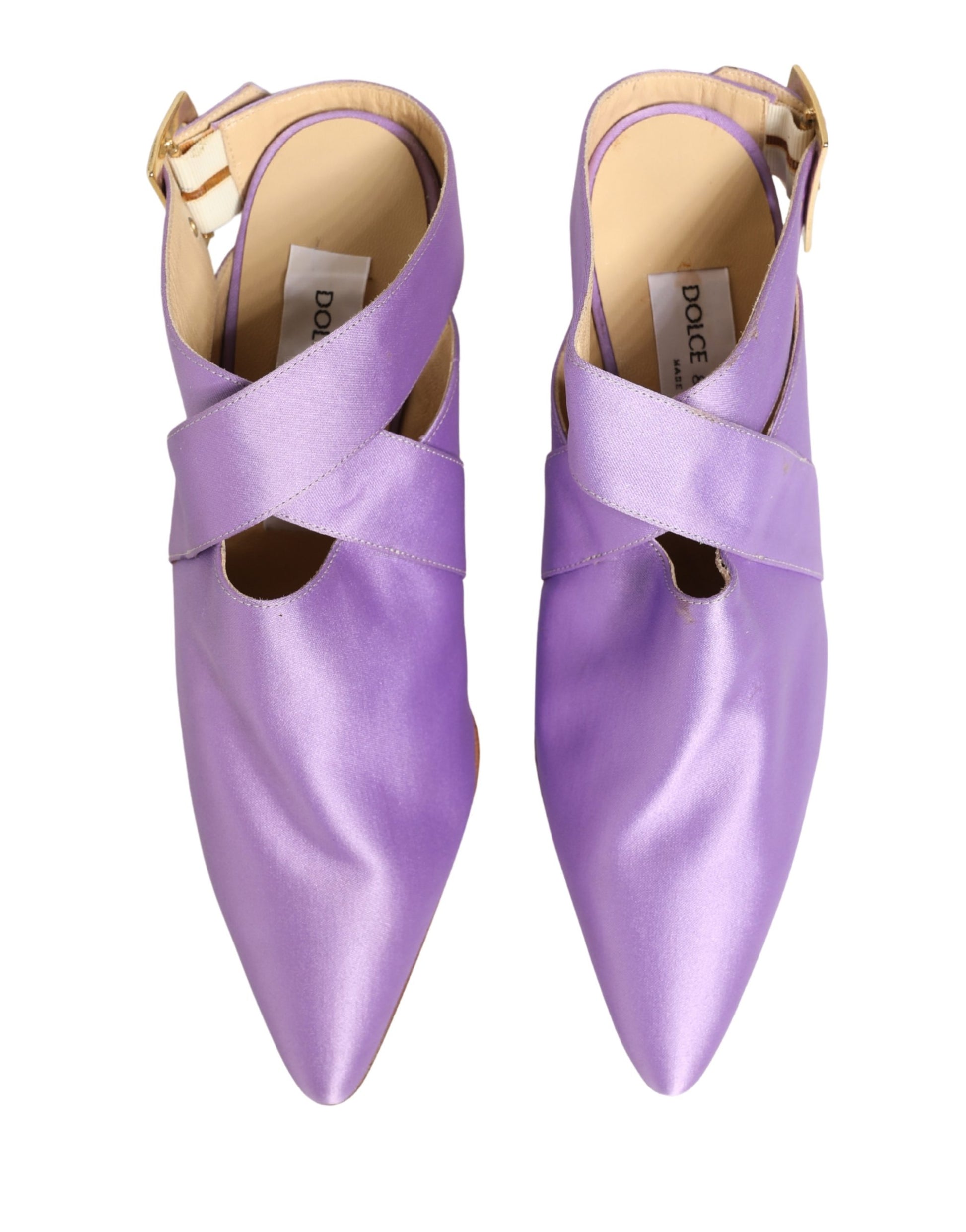 Purple Satin Sandals Shoes