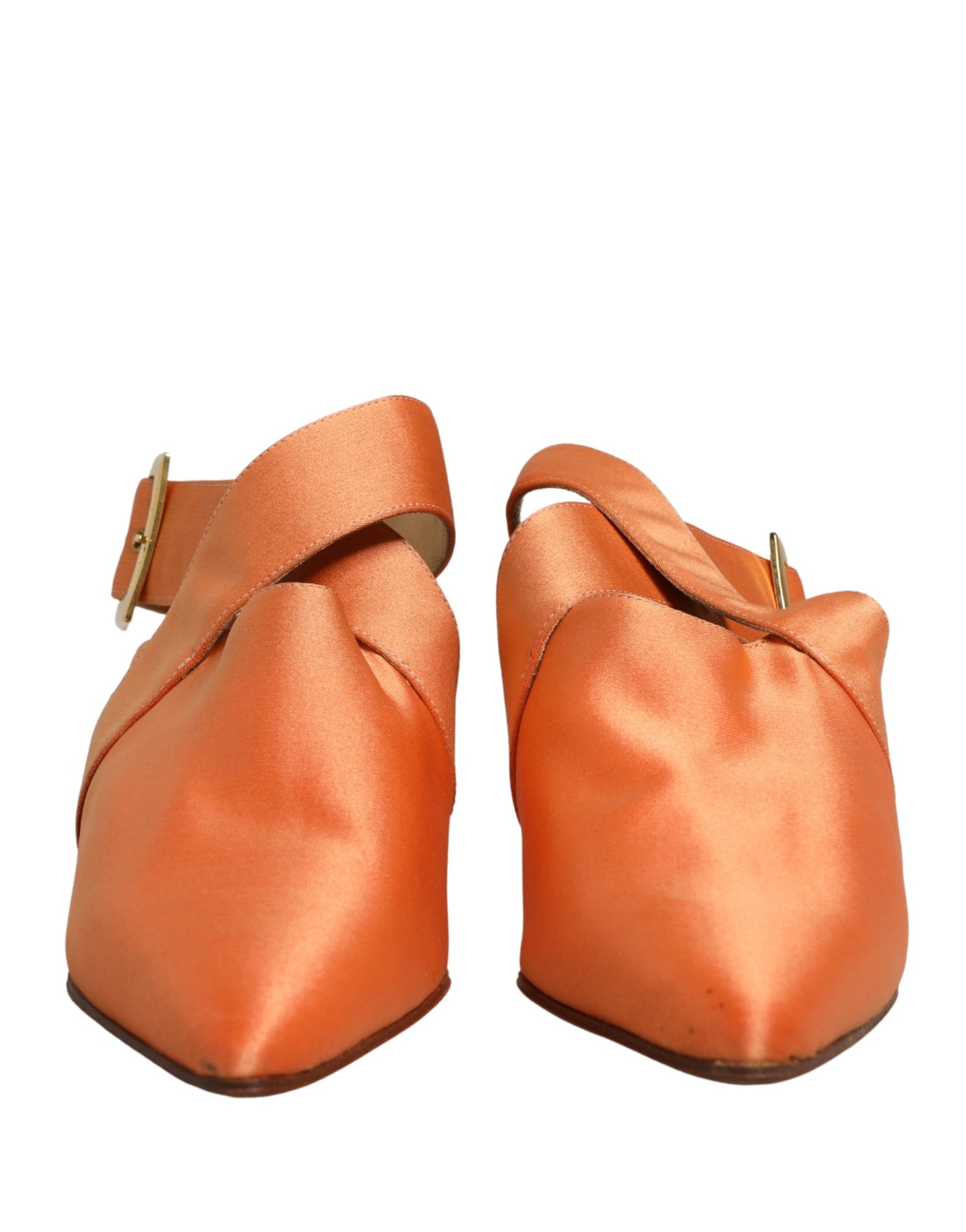 Orange Satin Sandals Shoes