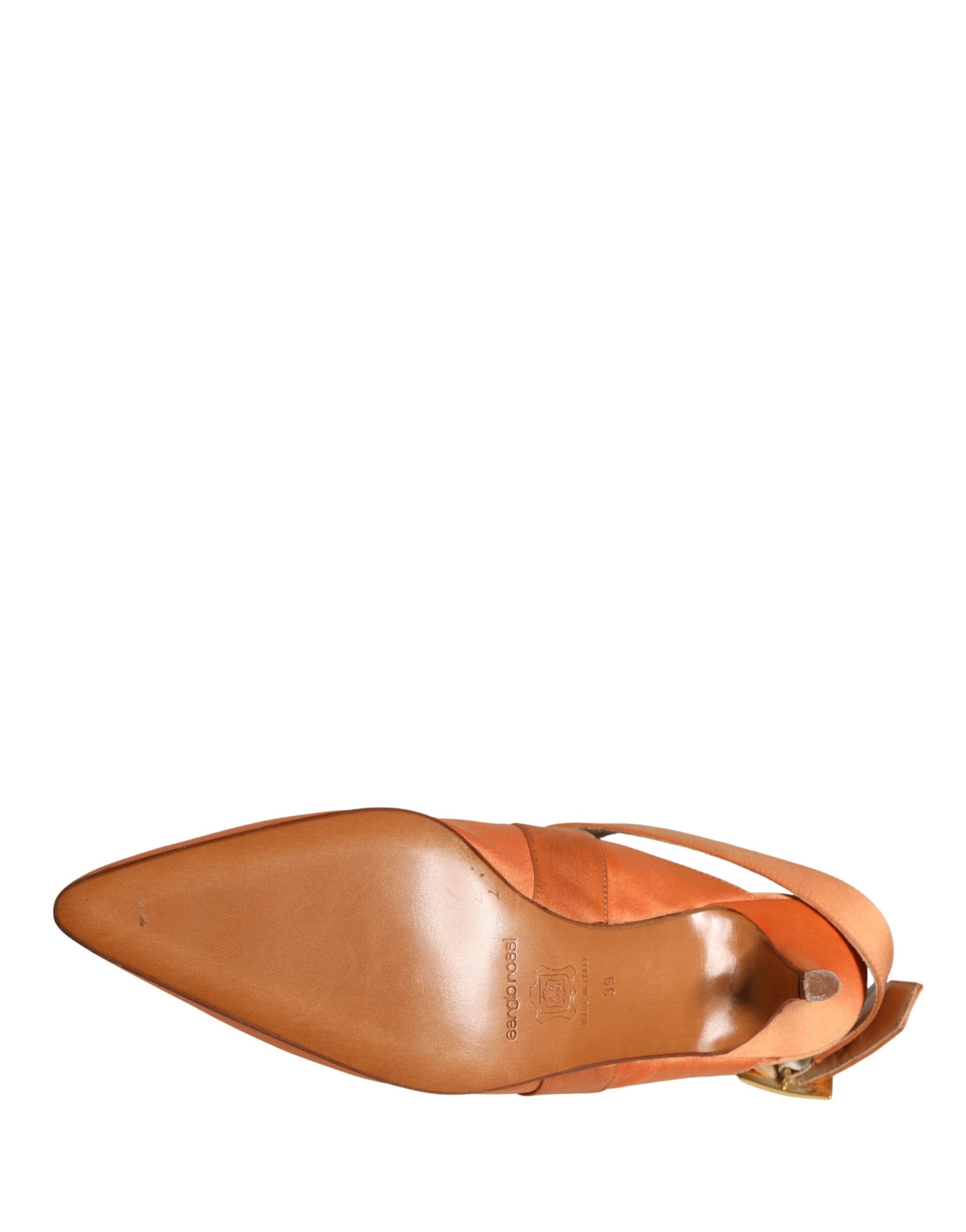 Orange Satin Sandals Shoes