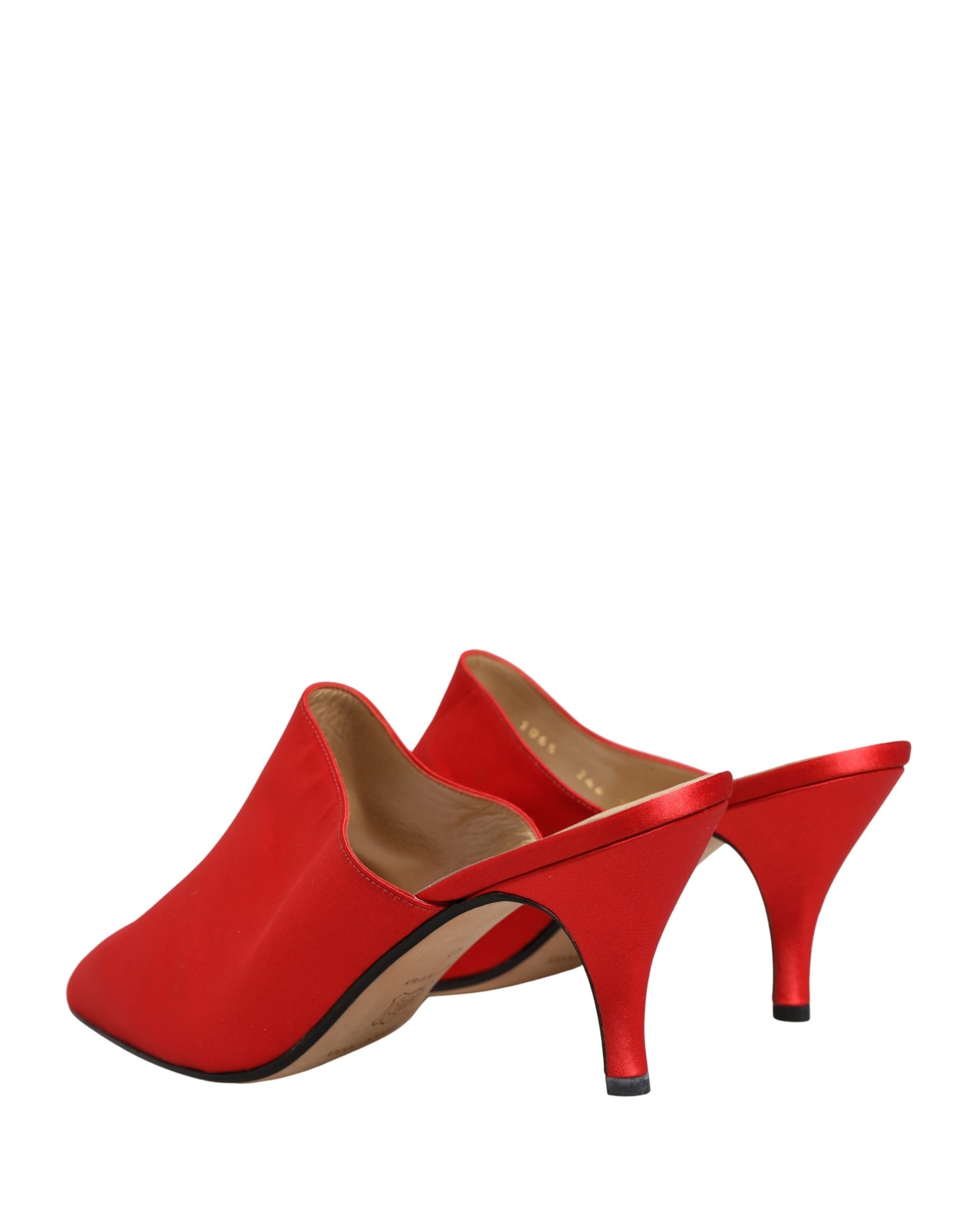 Red Suede Heel Mule Shoes