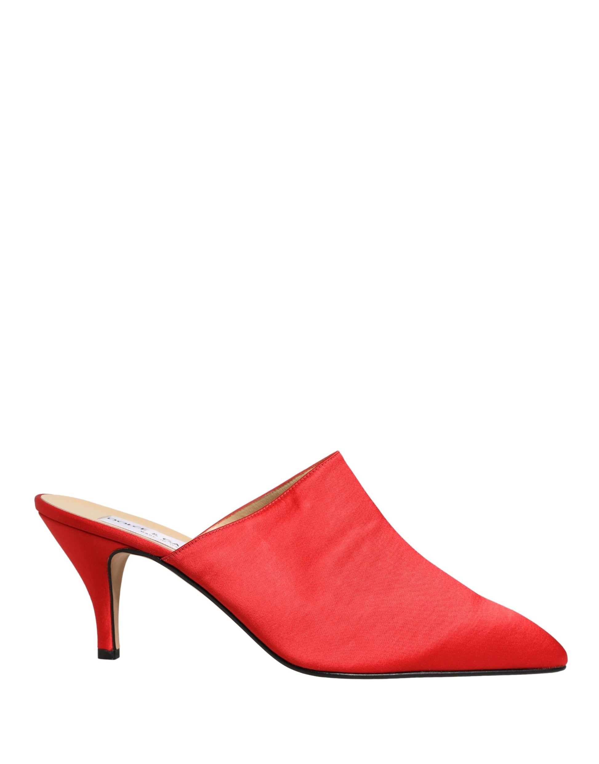 Red Suede Heel Mule Shoes