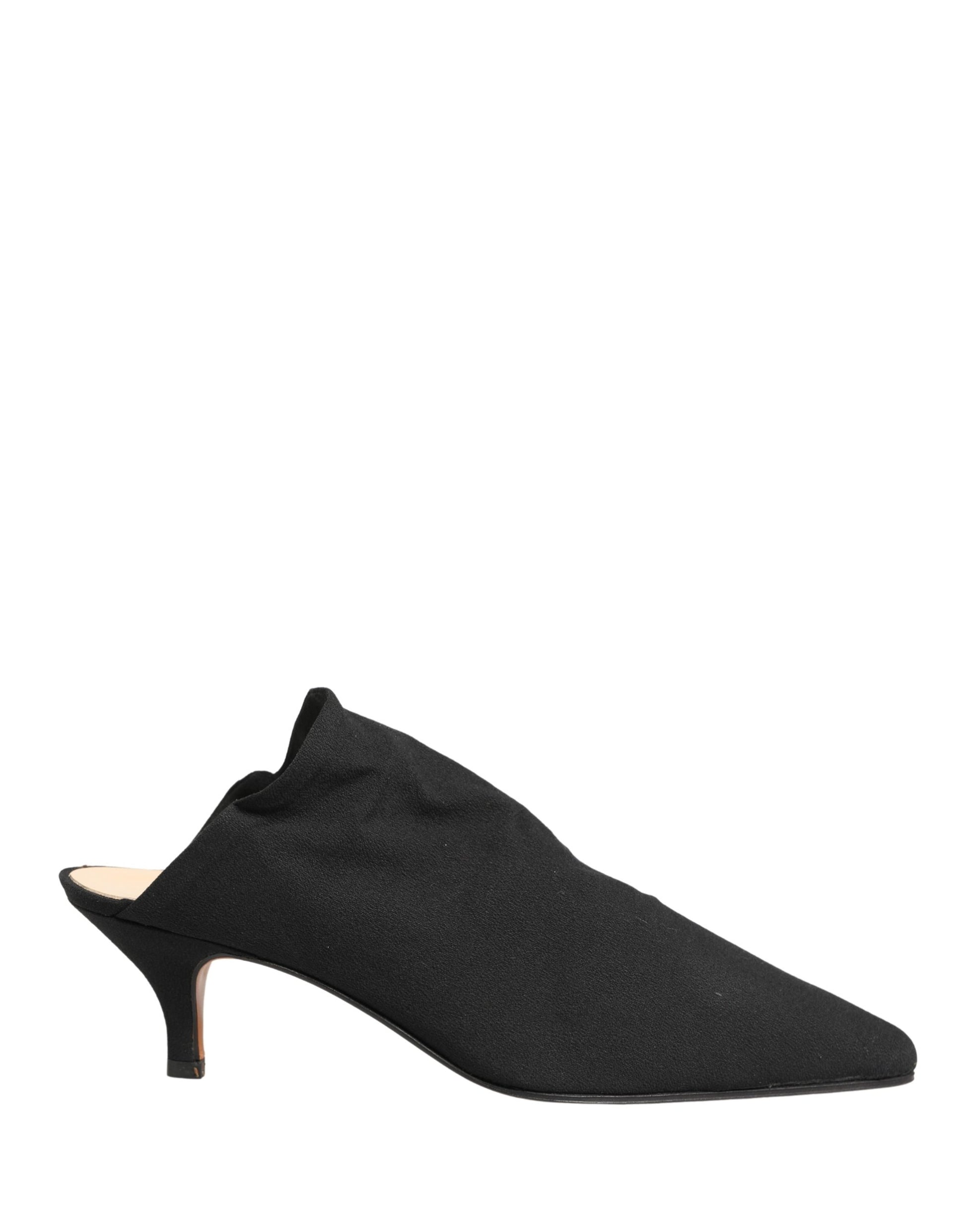 Black Suede Heel Mule Shoes