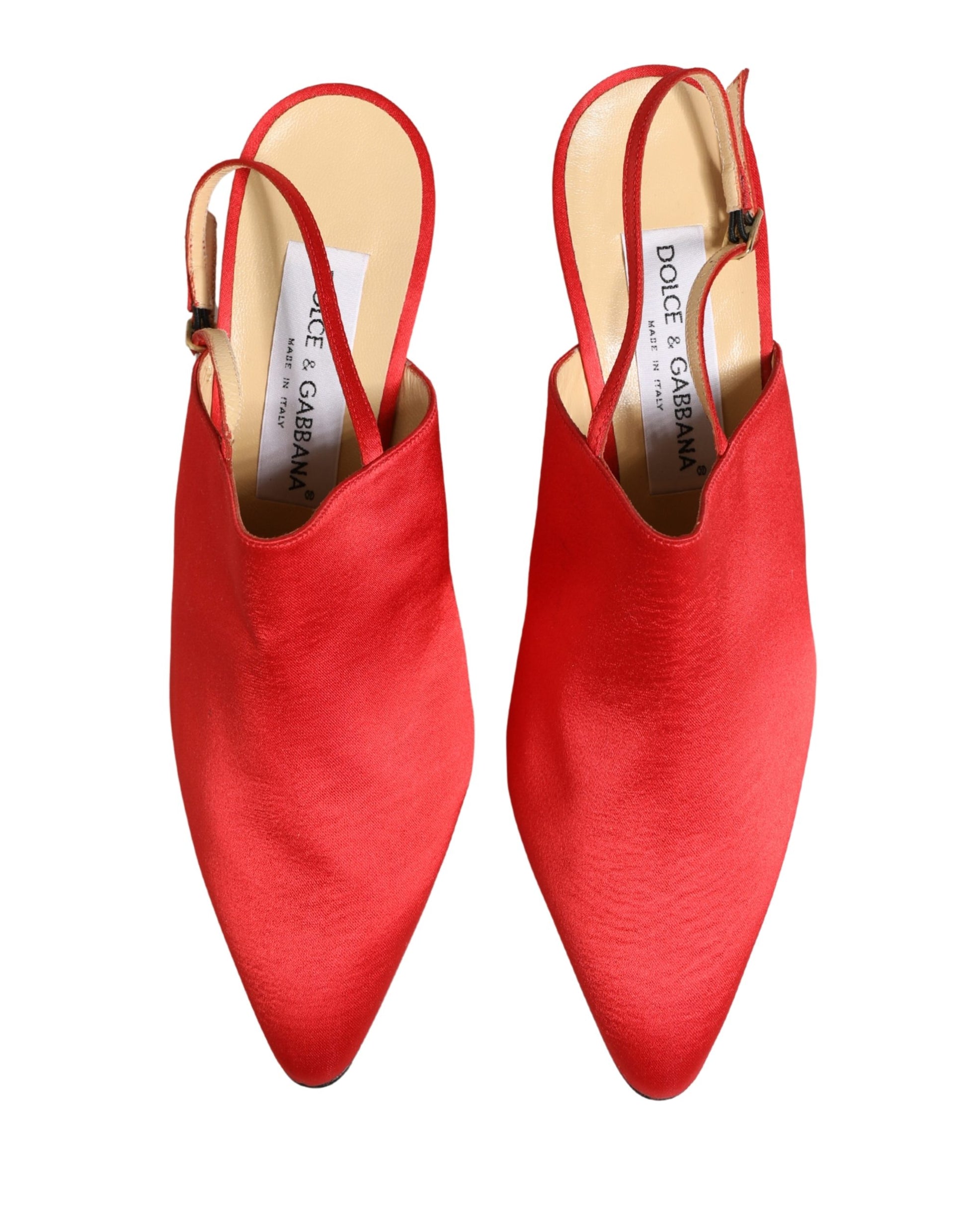 Red Suede Heel Slingback Shoes