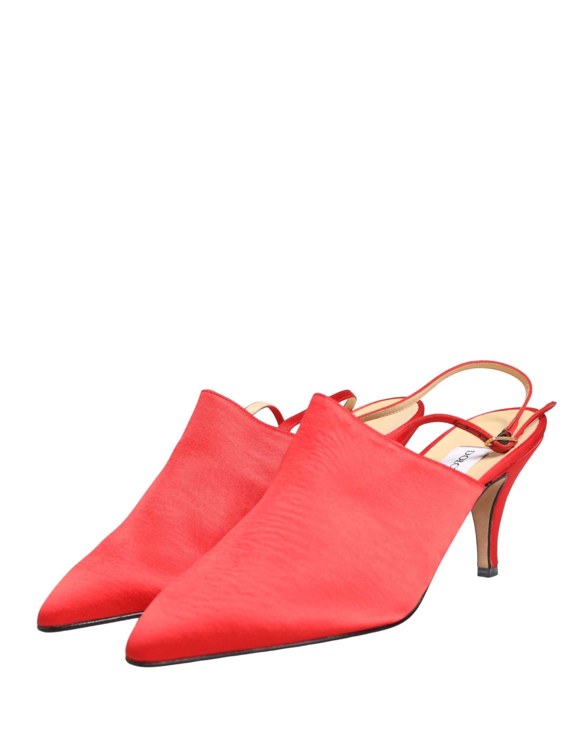 Red Suede Heel Slingback Shoes