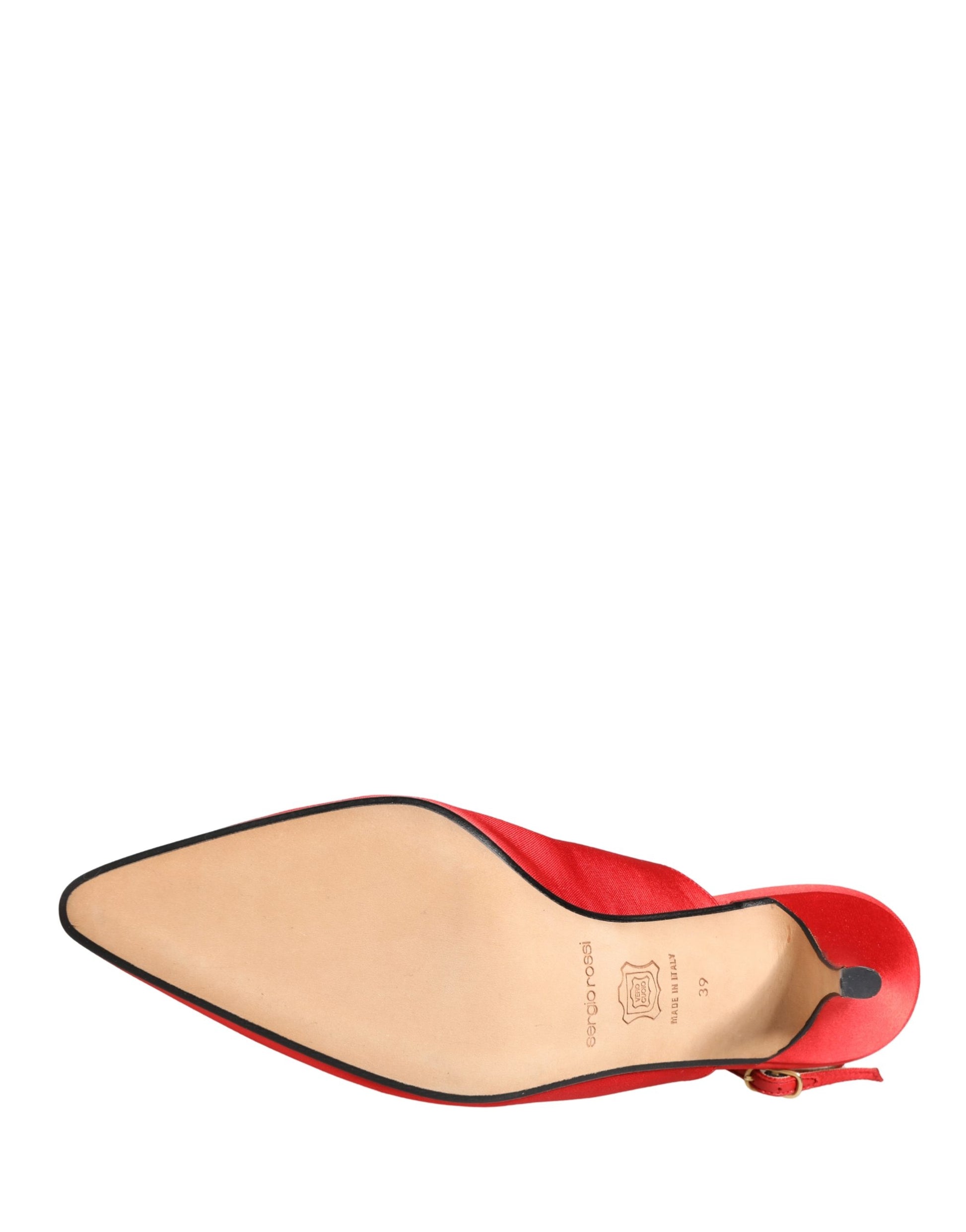 Red Suede Heel Slingback Shoes