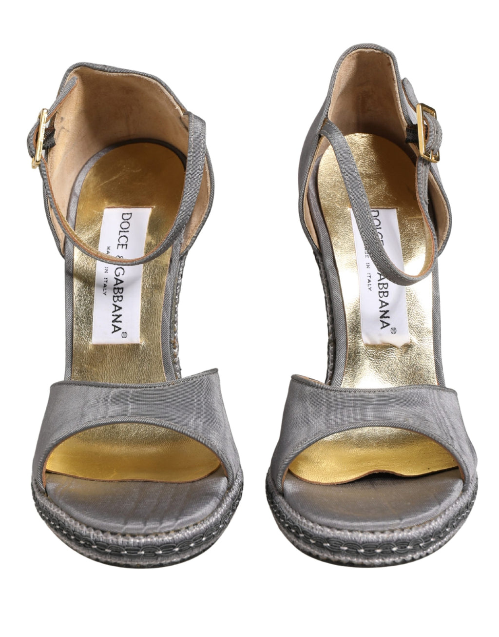 Gray High Heeled Sandals Ankle Strap Shoes