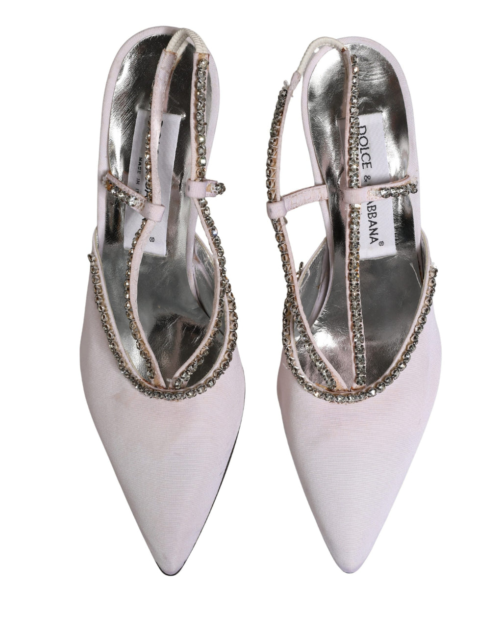 White Strass Crystal Slingbacks Pumps Shoes
