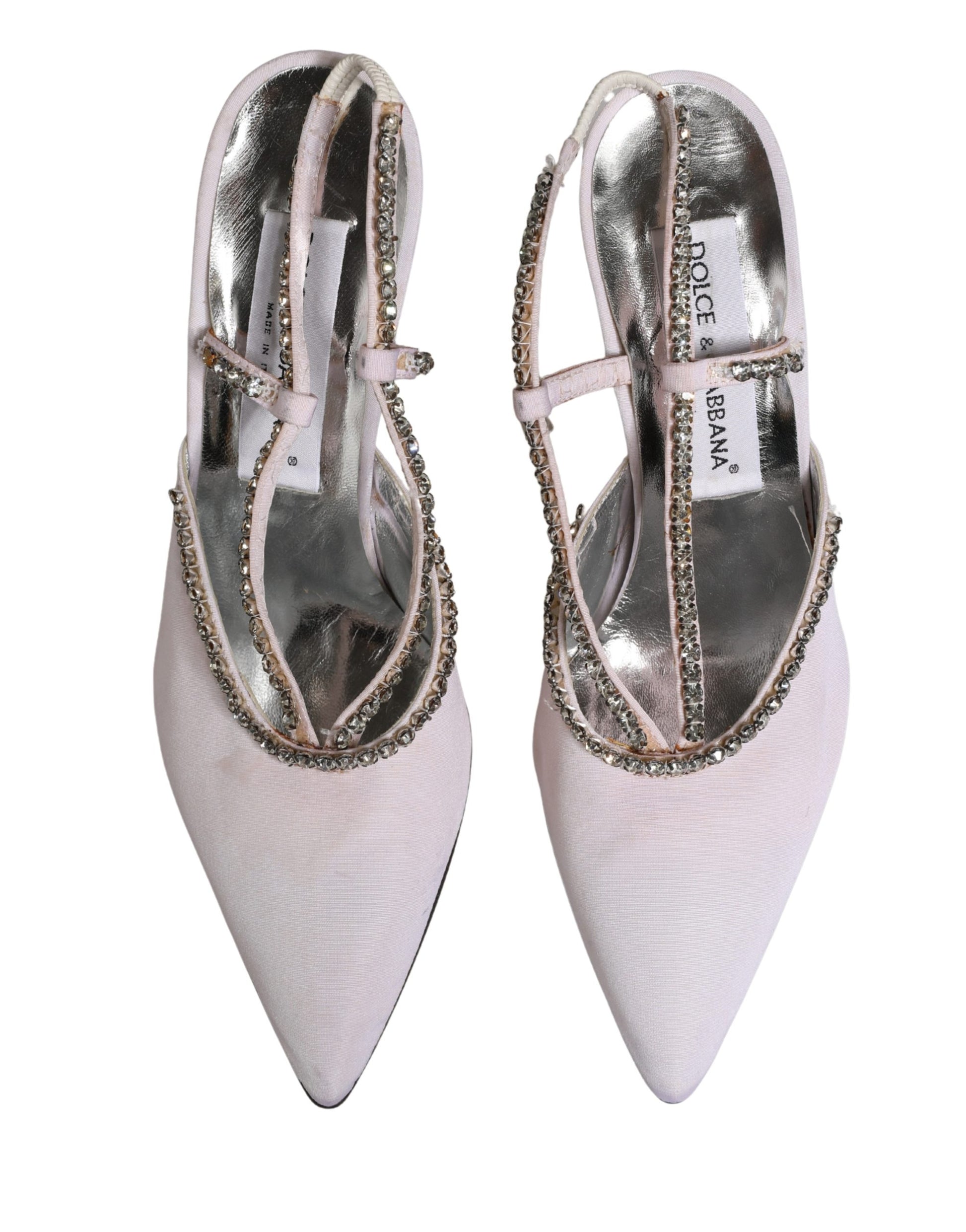 White Strass Crystal Slingbacks Pumps Shoes