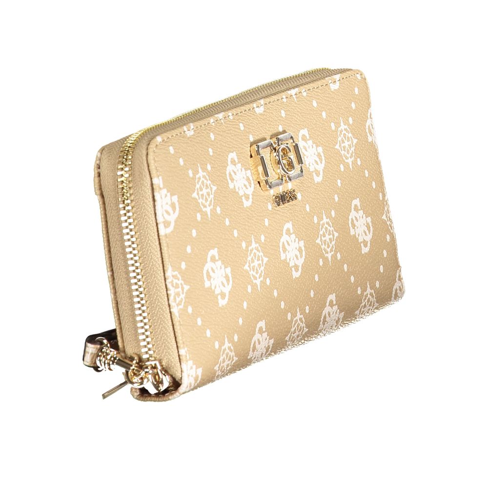 Beige Polyurethane Women Wallet