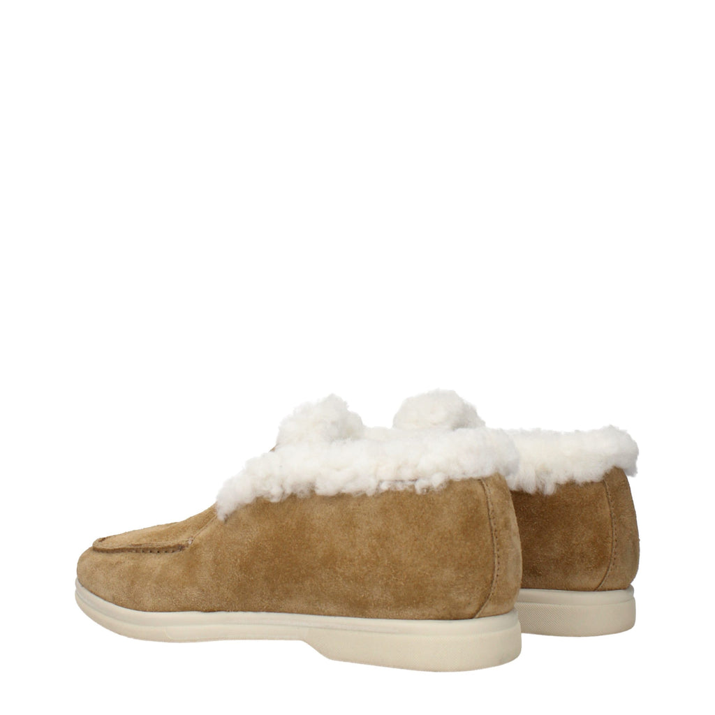 Beige Leather Ankle Boots
