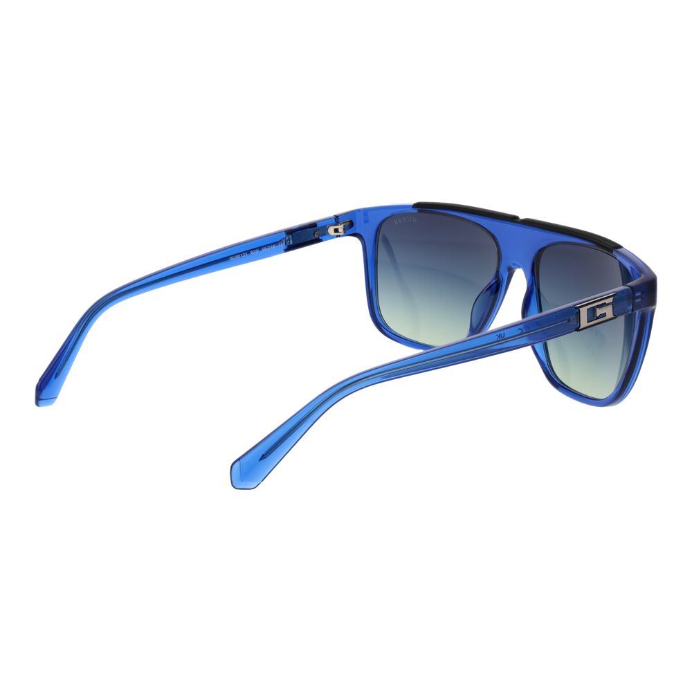 Blue Stainless Steel Sunglasses