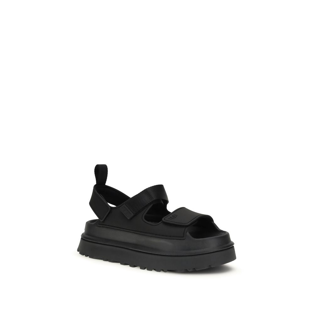 Black Recycled Polyester Platform Sandals