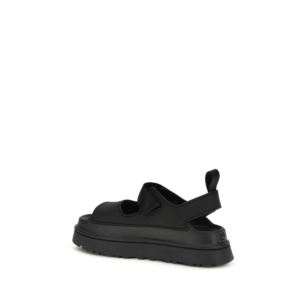 Black Recycled Polyester Platform Sandals