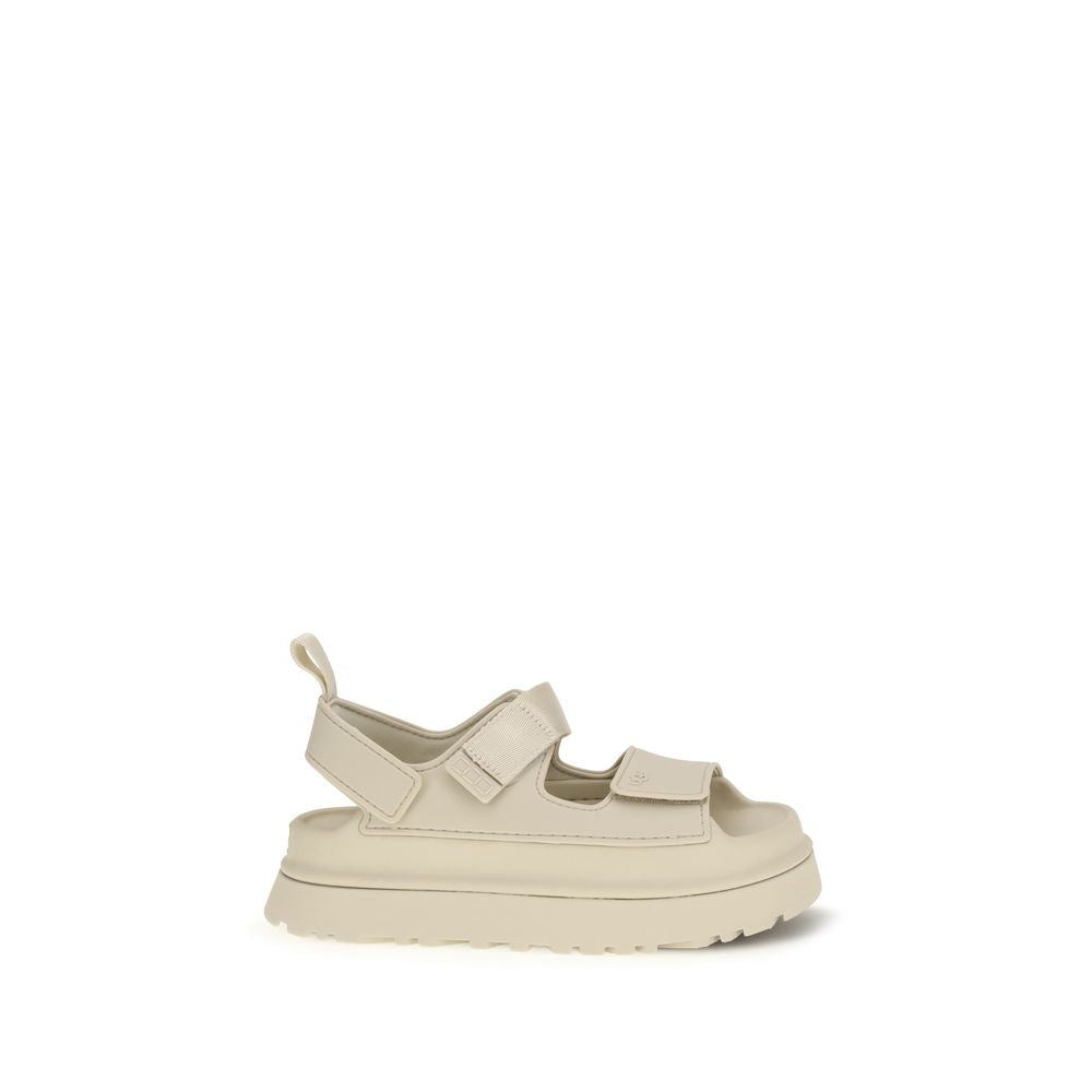 Beige Recycled Polyester Flat Sandals