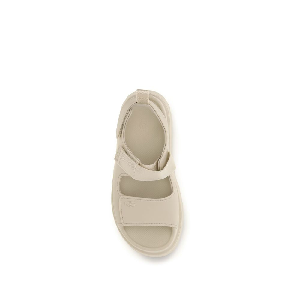 Beige Recycled Polyester Flat Sandals
