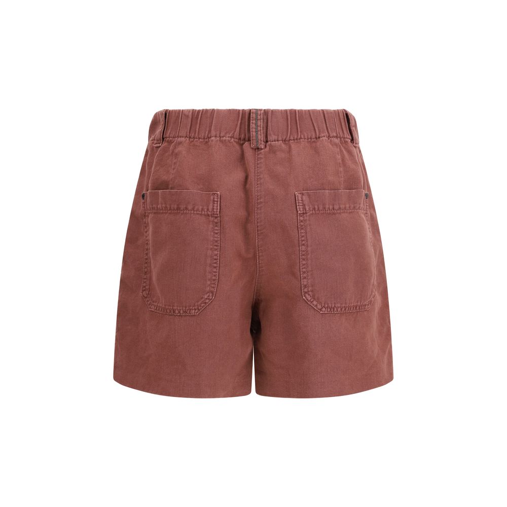 Brown Cotton Bermuda Shorts