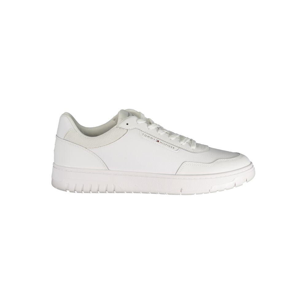 White Polyurethane Men Sneaker