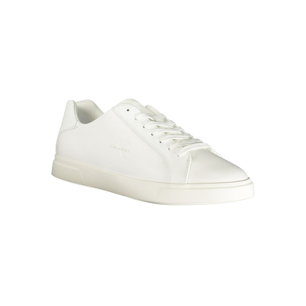 White Polyurethane Men Sneaker