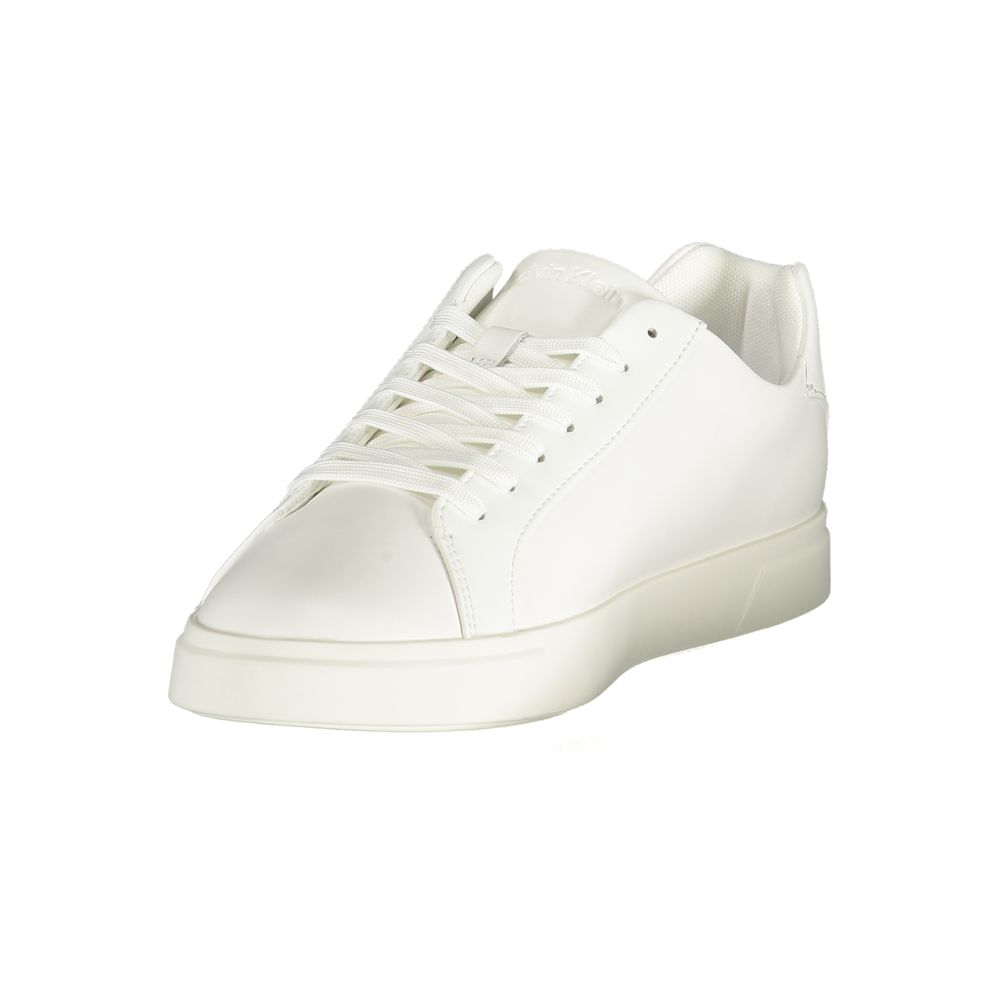 White Polyurethane Men Sneaker