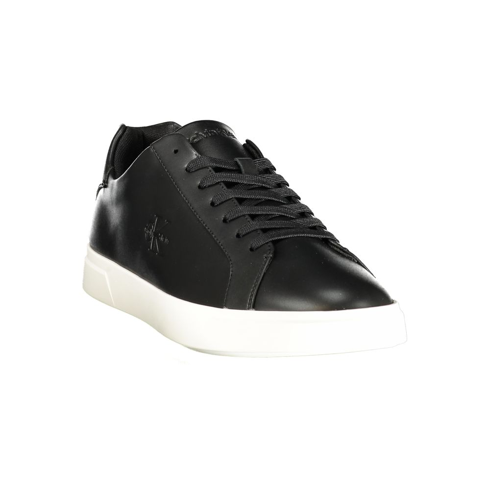 Black Polyurethane Men Sneaker