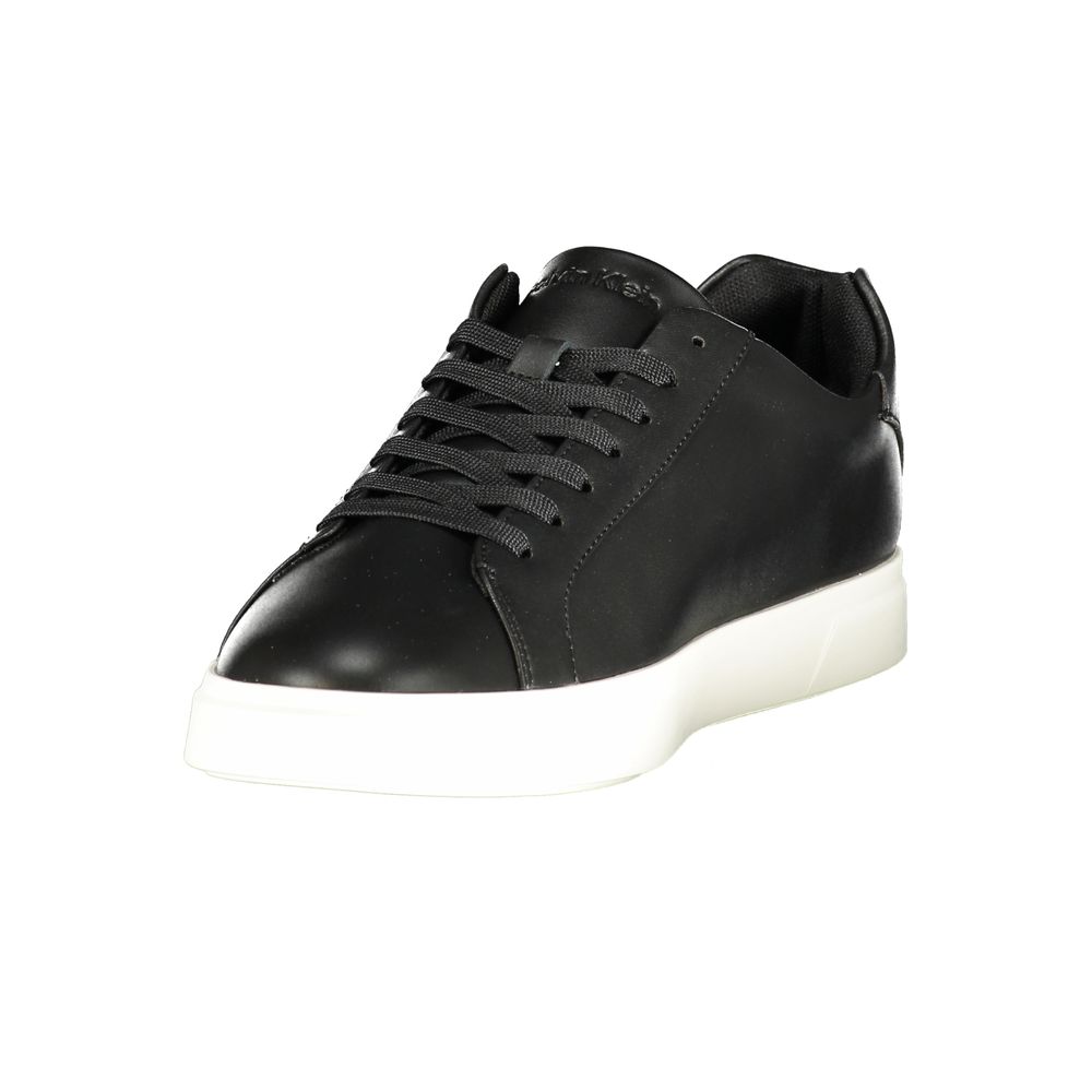 Black Polyurethane Men Sneaker
