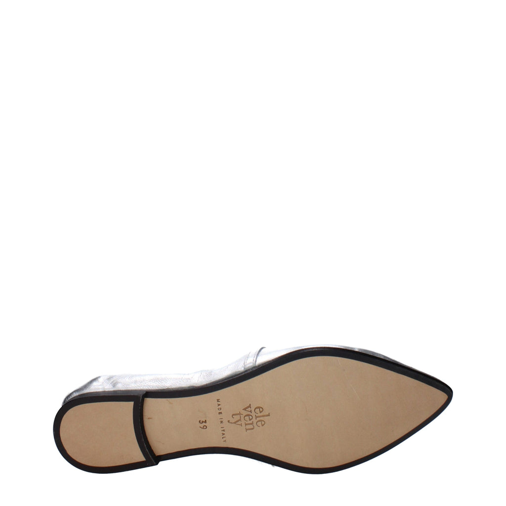 Gray Leather Slip-On Loafers