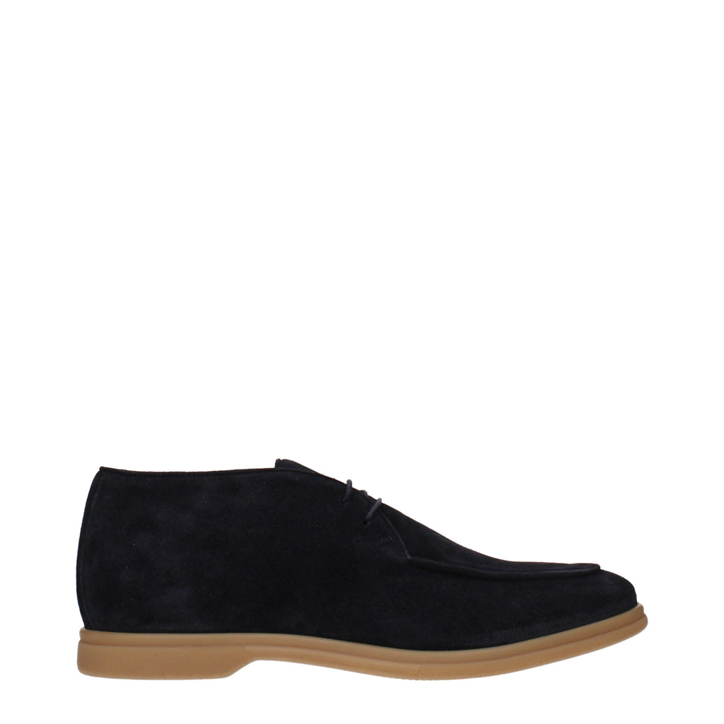 Blue Leather Oxfords And Derbies