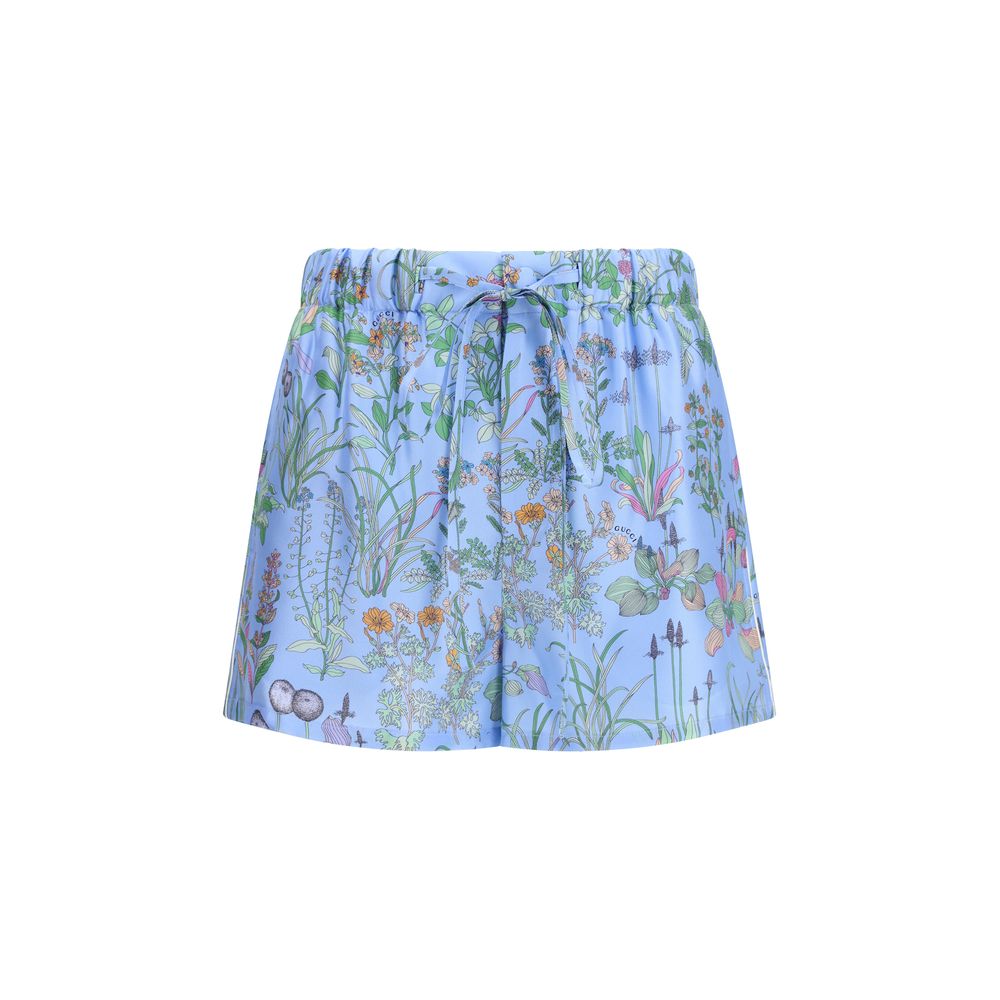 Blue Silk Bermuda Shorts