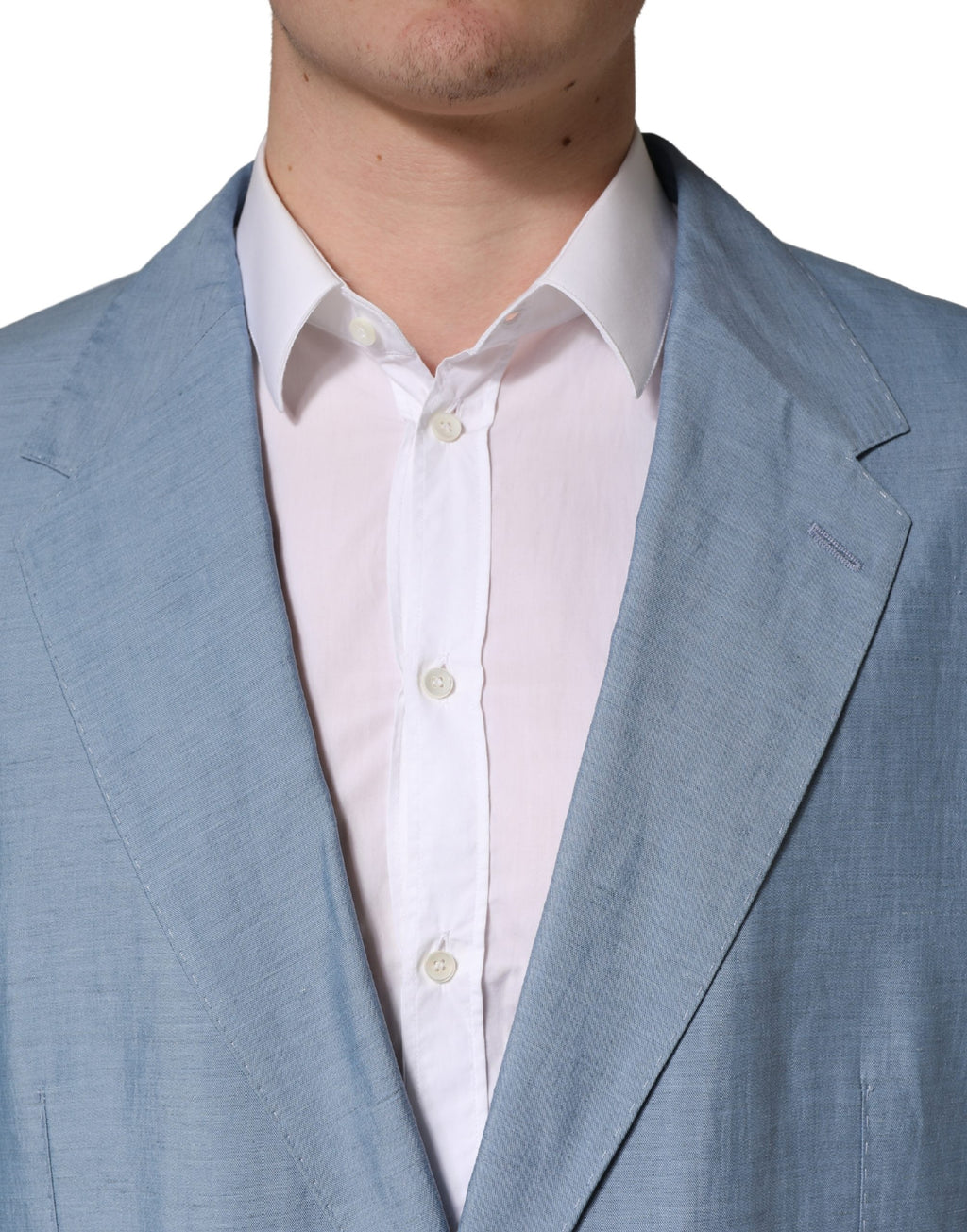 Light Blue Single Breasted Men Jacket Blazer