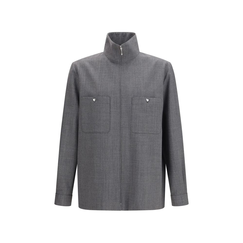 Gray Polyester Coat