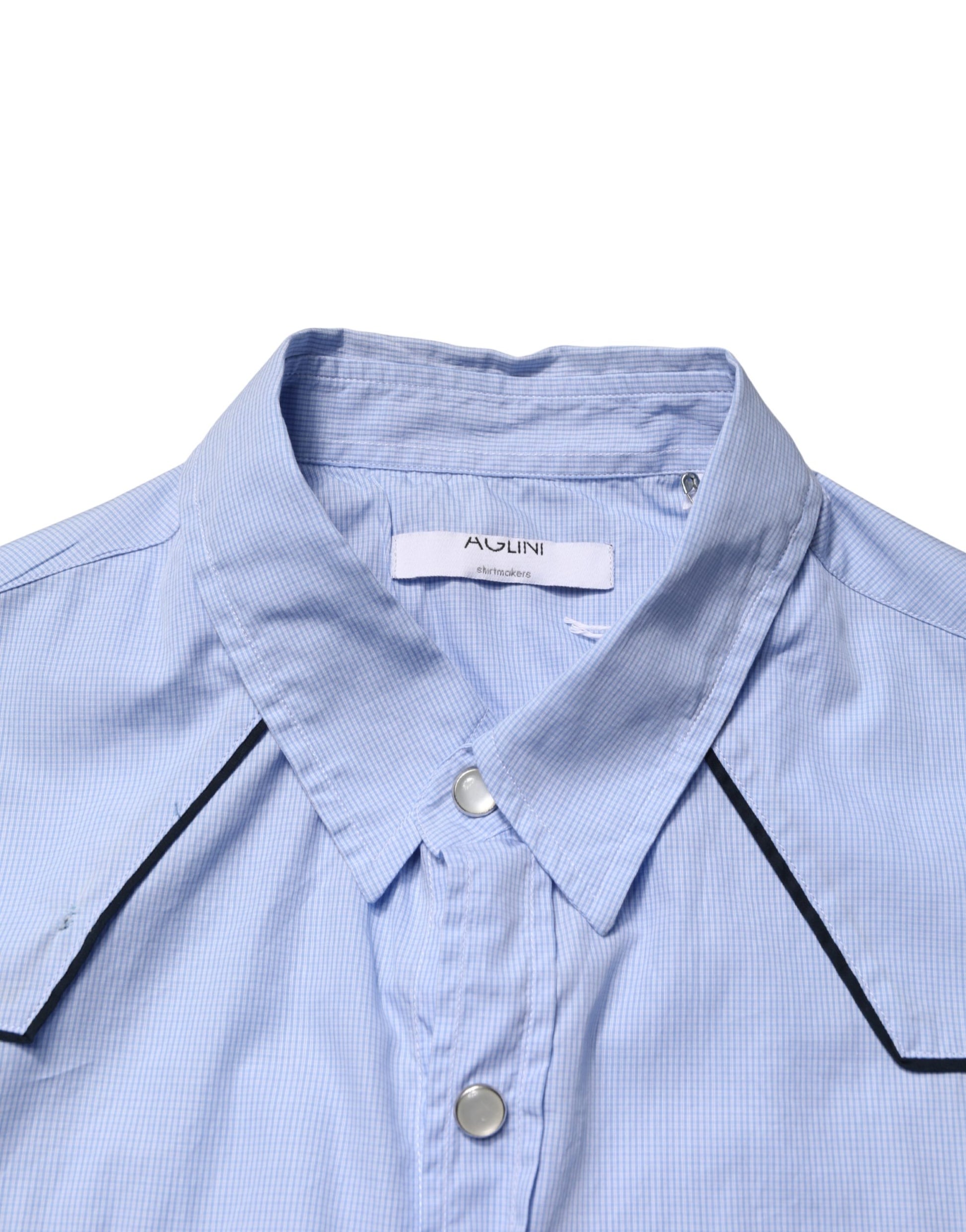 Light Blue Slim Fit Collared Long Sleeve Casual Shirt