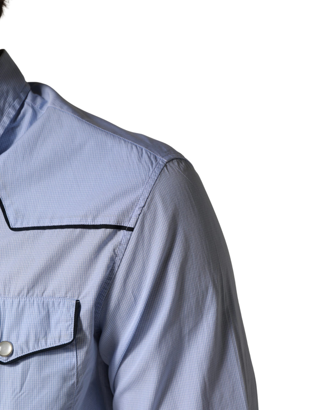 Light Blue Slim Fit Collared Long Sleeve Casual Shirt