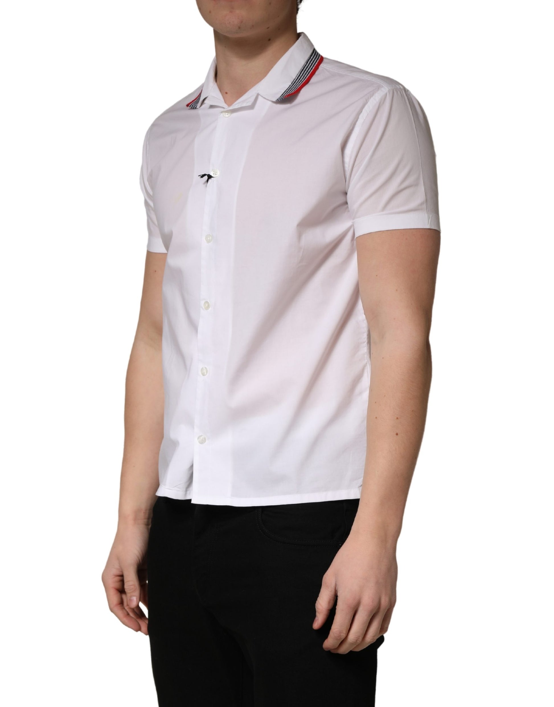 White Short Sleeves Button Down Shirt