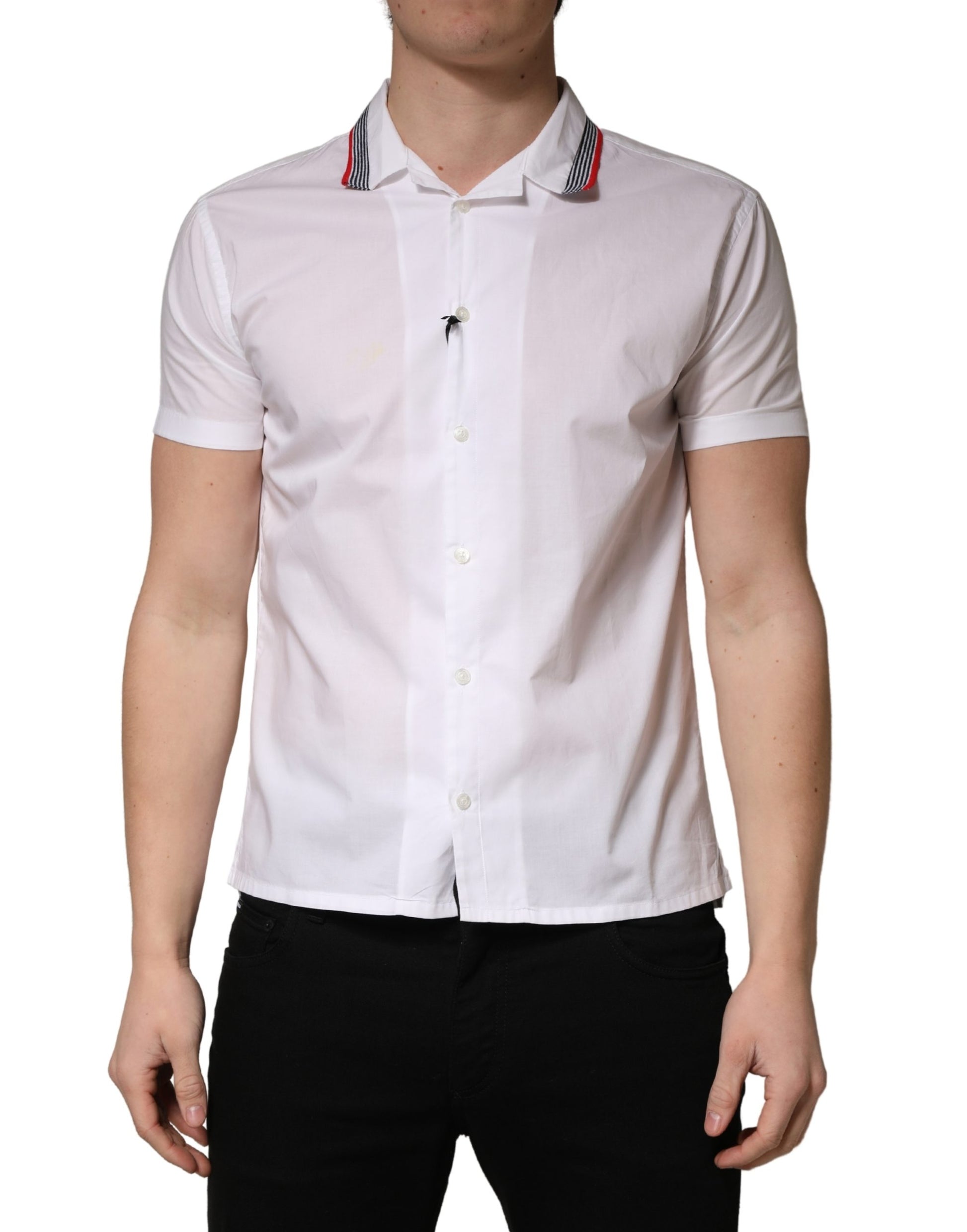 White Short Sleeves Button Down Shirt