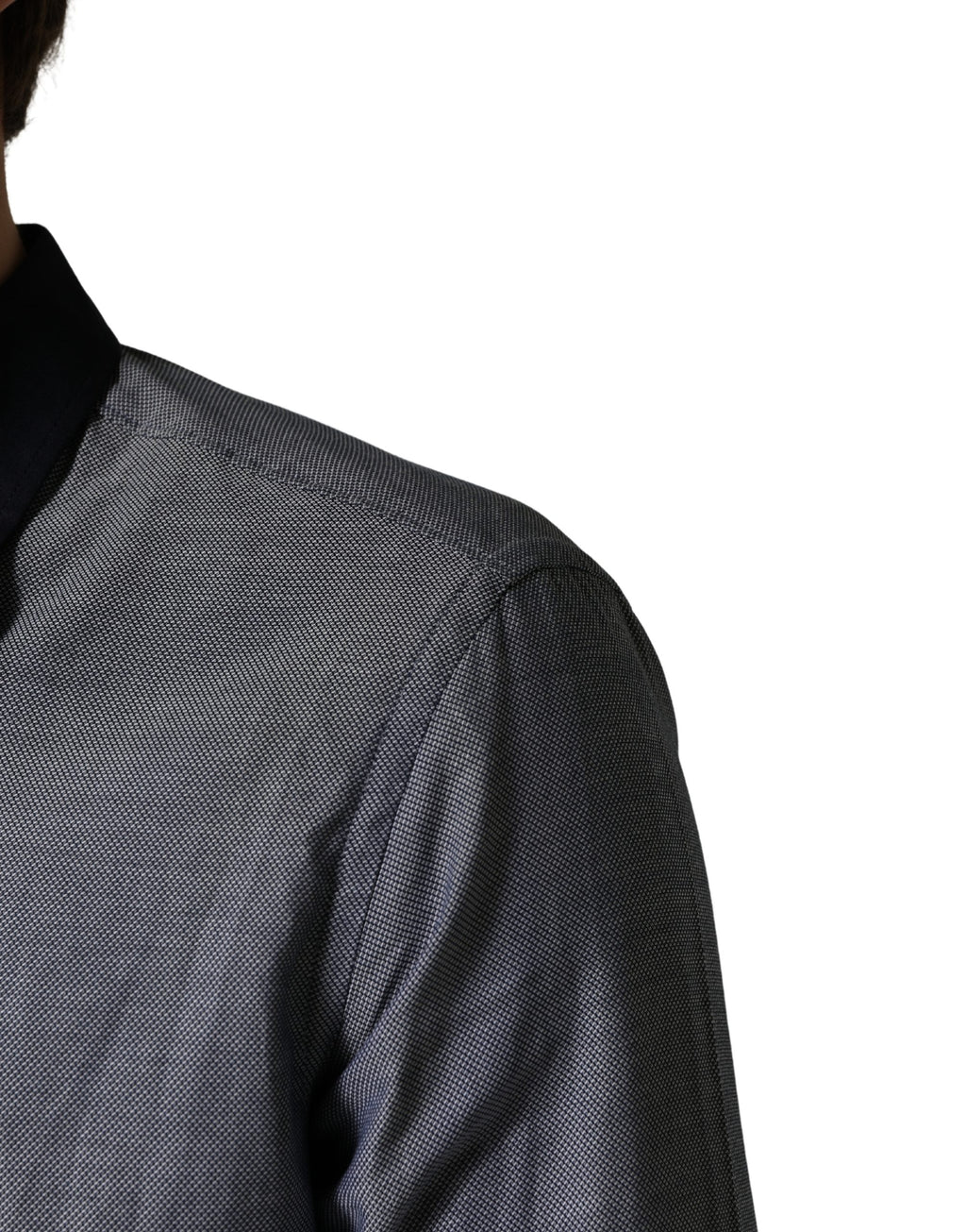 Dark Blue Cotton Long Sleeves Collared Dress Formal Shirt