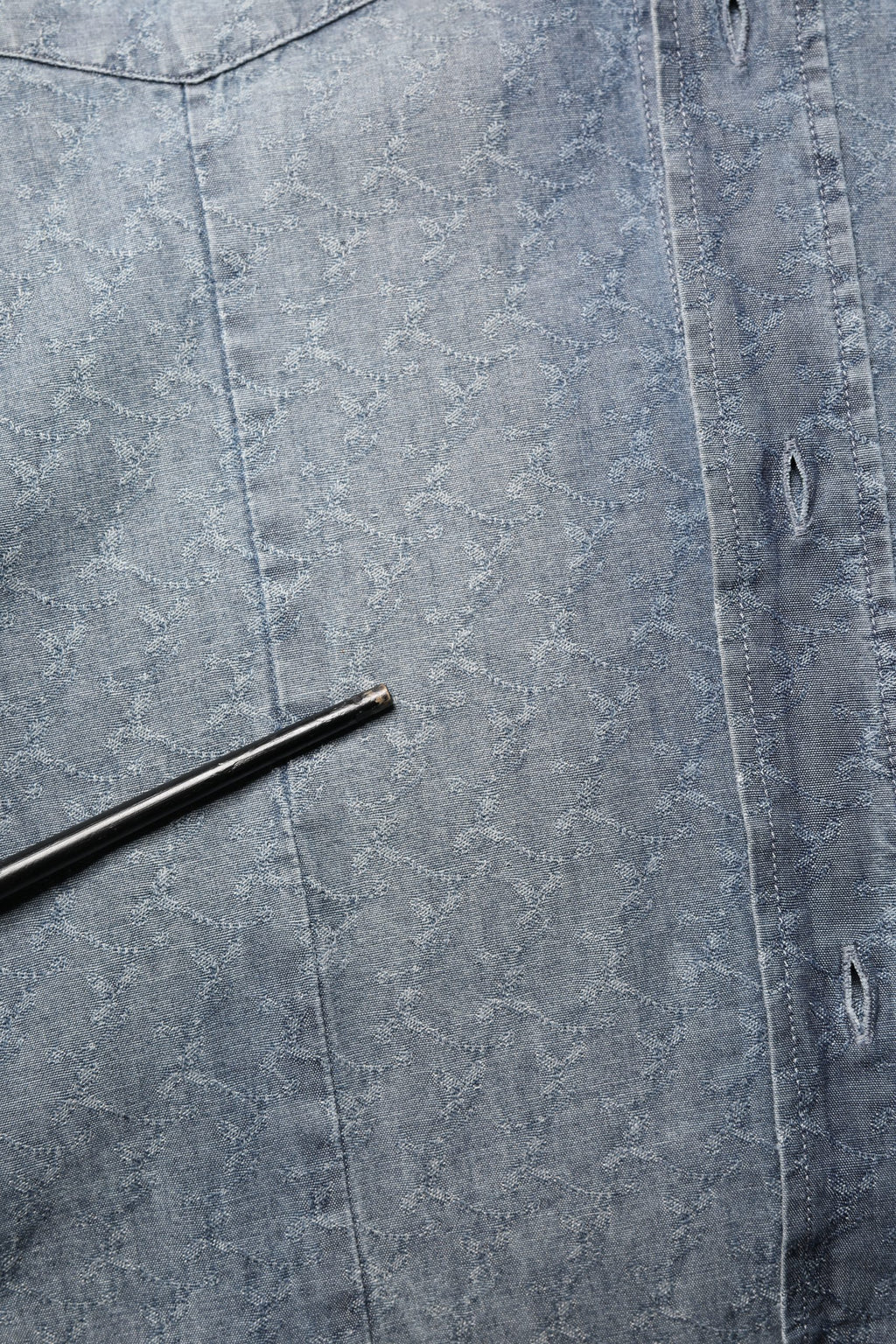 DarkBlue Long Sleeve Collared Denim Shirt