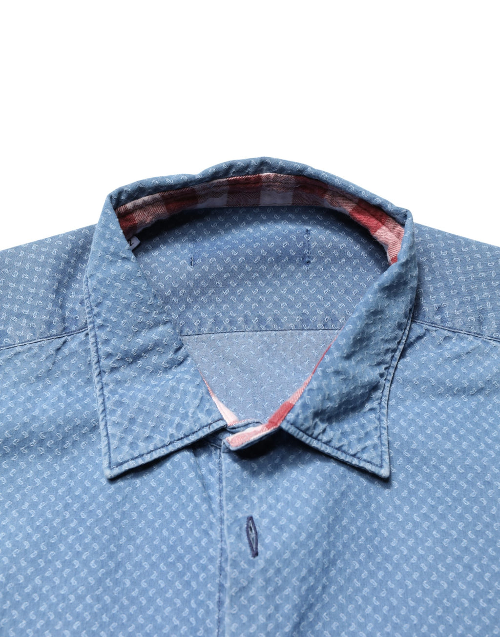 Blue Cotton Slim Fit Collared LongSleeve Casual Shirt