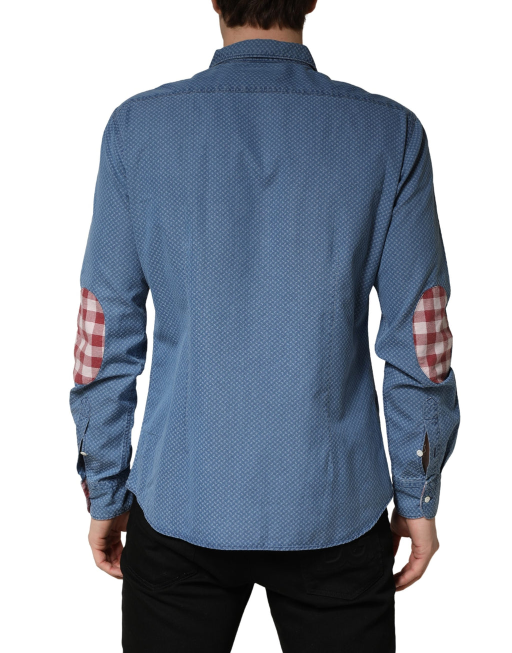 Blue Cotton Slim Fit Collared LongSleeve Casual Shirt