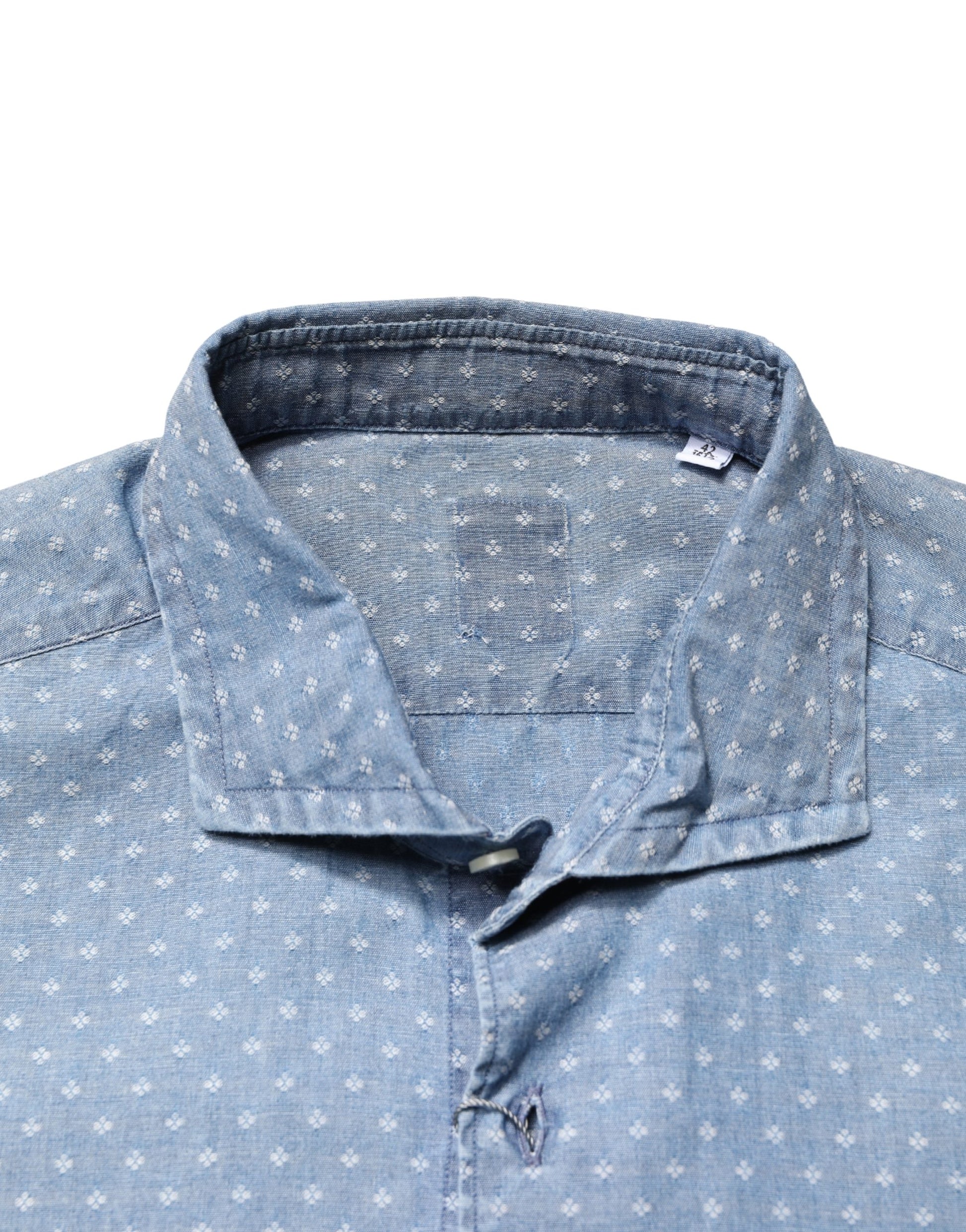 Blue Long Sleeve Collared Casual Shirt