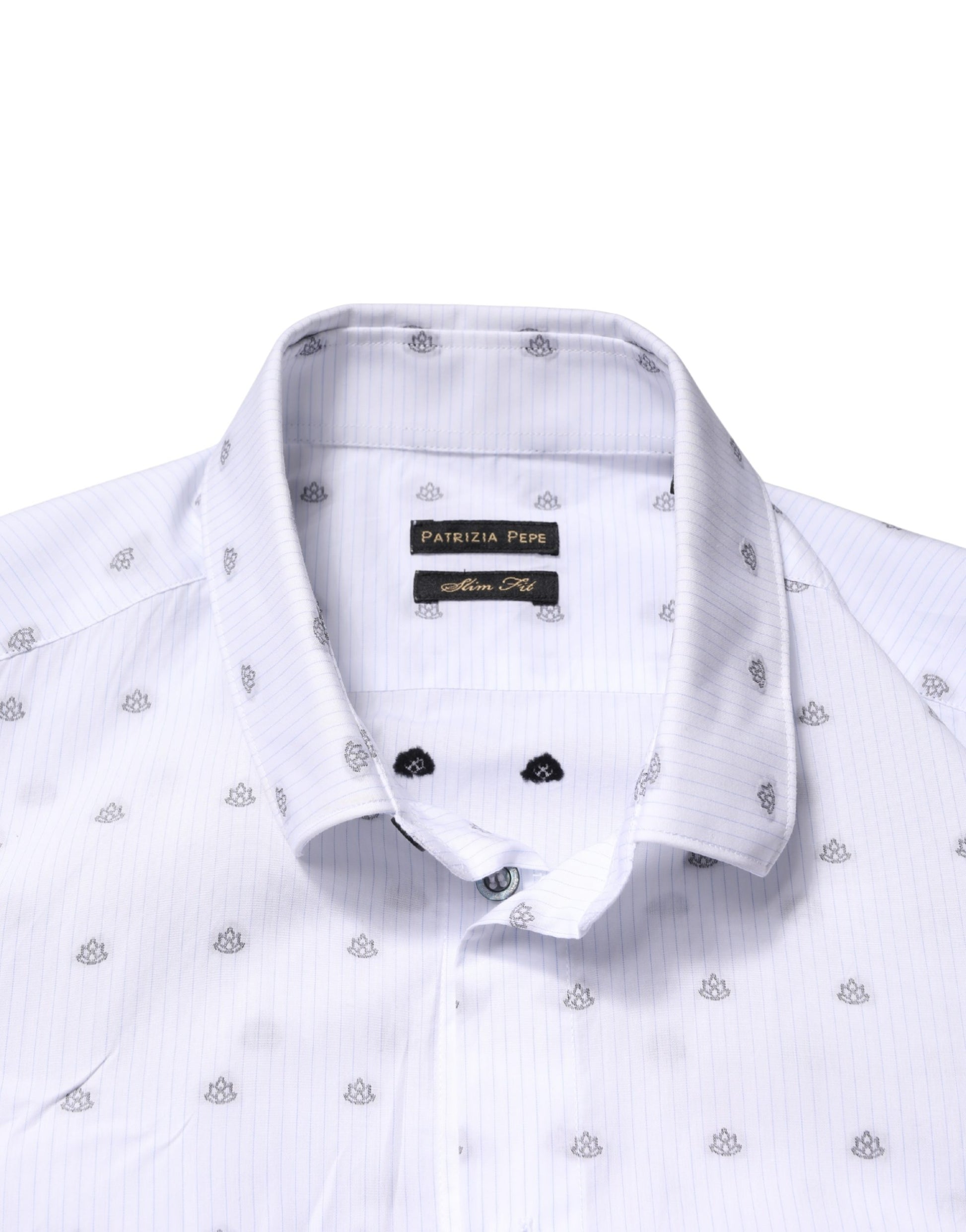 White Cotton Slim Fit Collared Men Dress Shirt