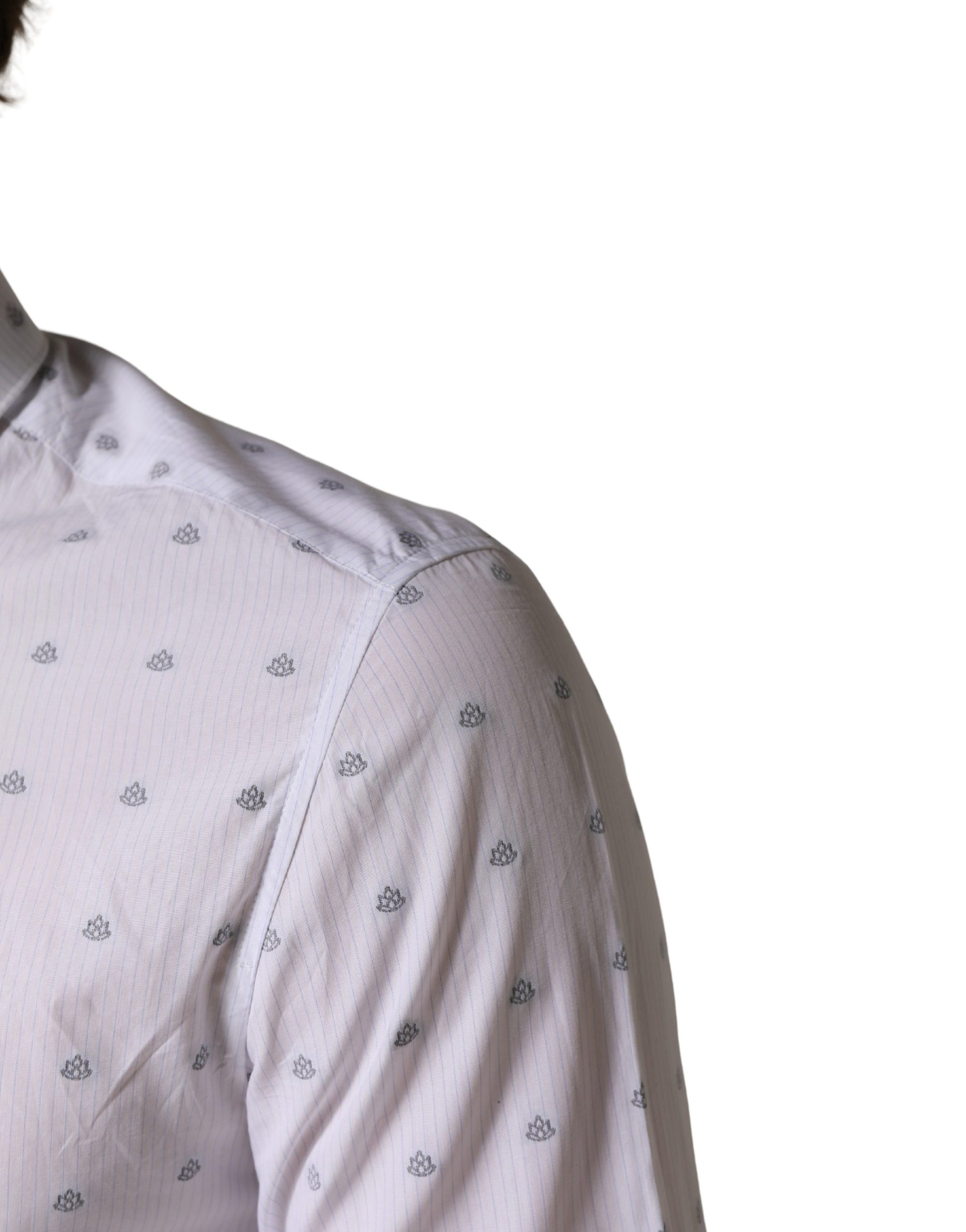 White Cotton Slim Fit Collared Men Dress Shirt