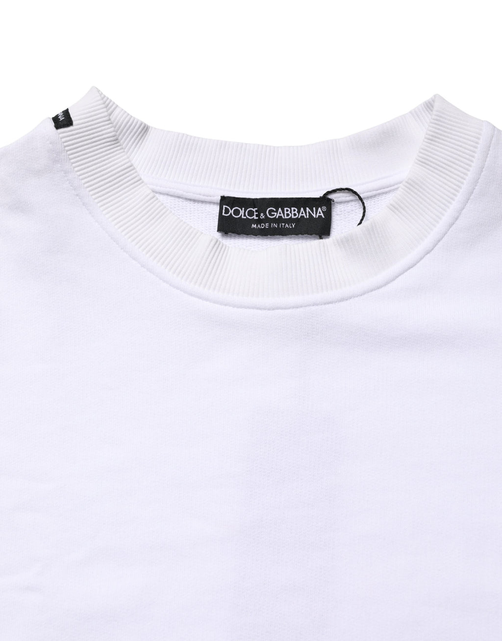 White Cotton Crew Neck Sweatshirt Sweater
