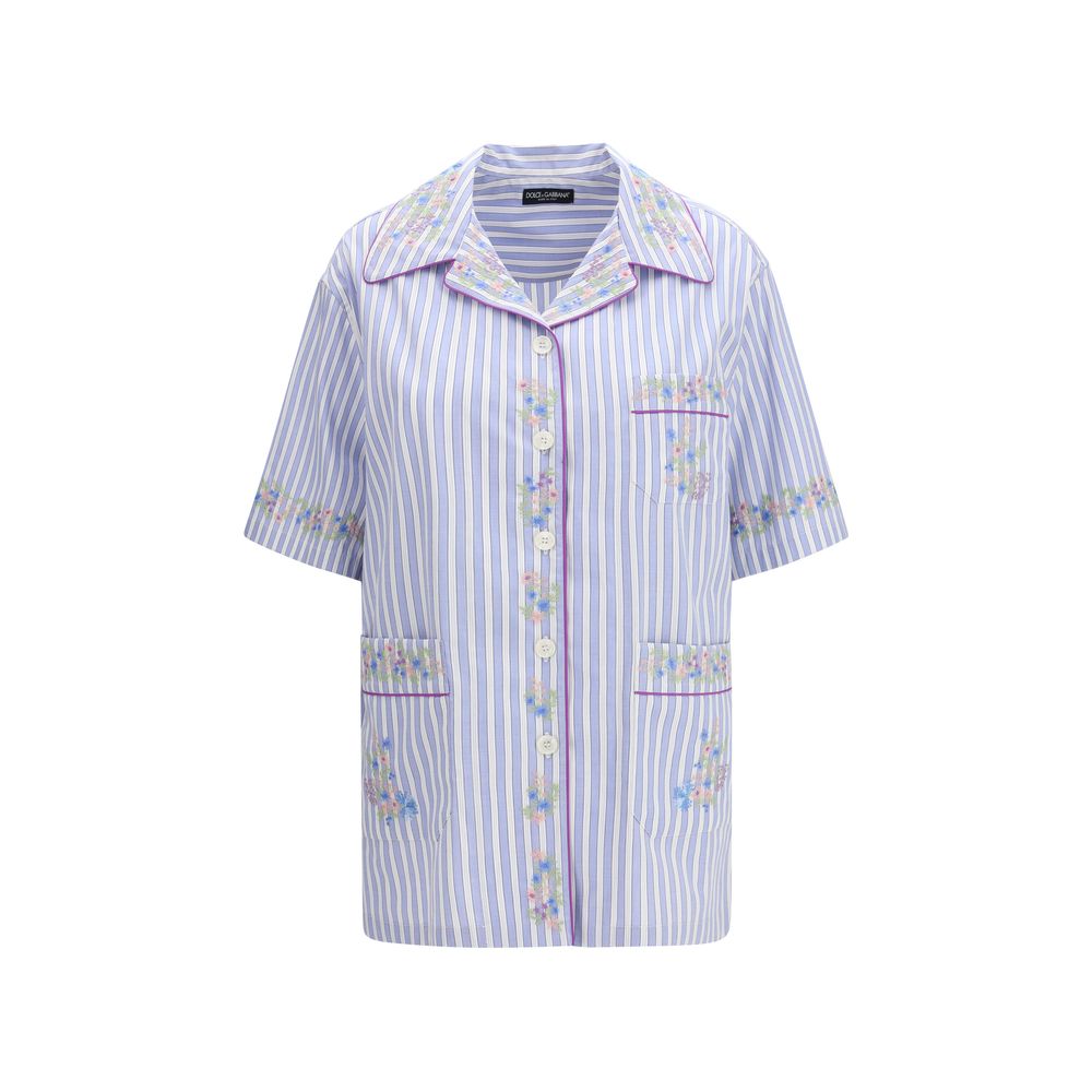Blue Cotton Shortsleeve Shirt