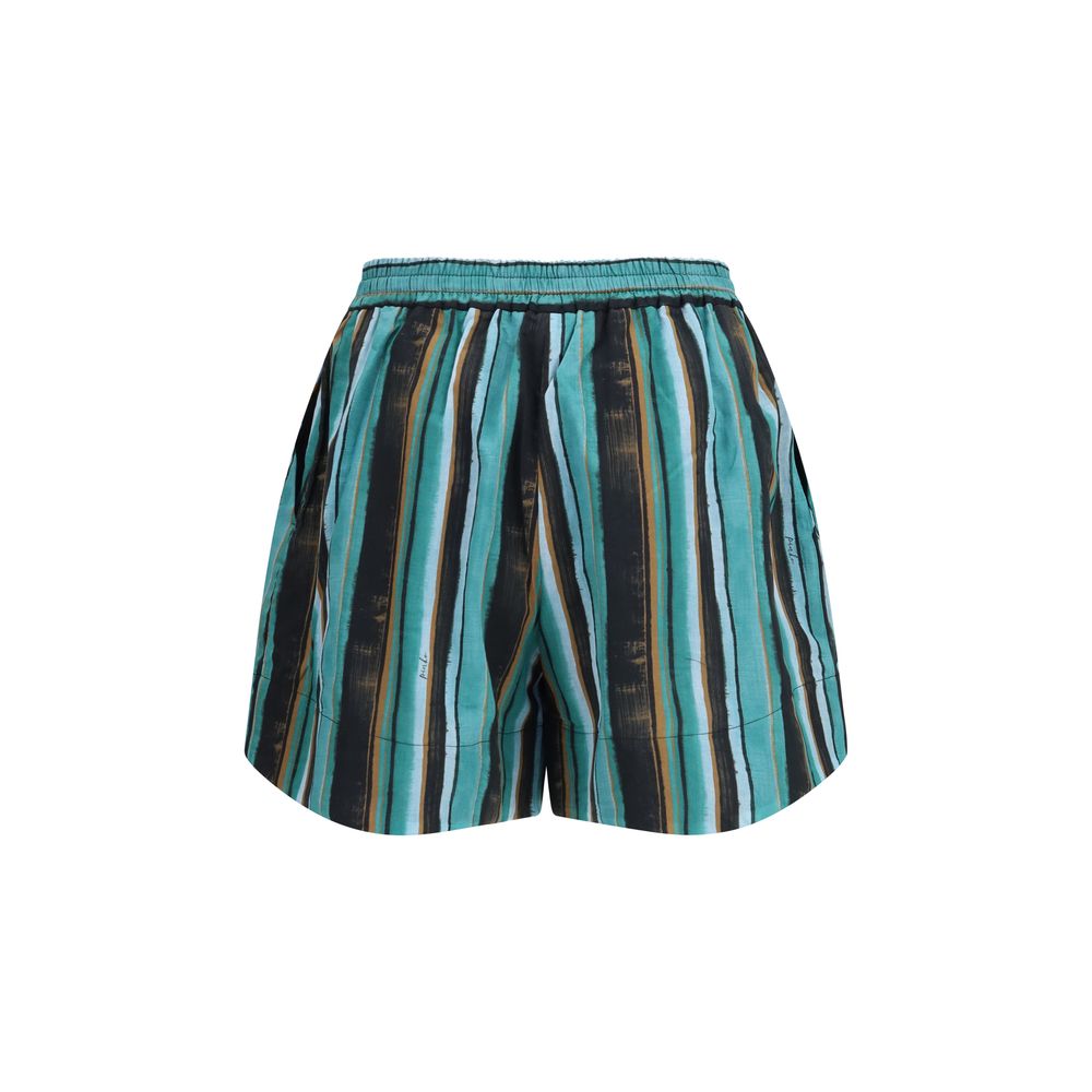 Bicolor Cotton Bermuda Shorts