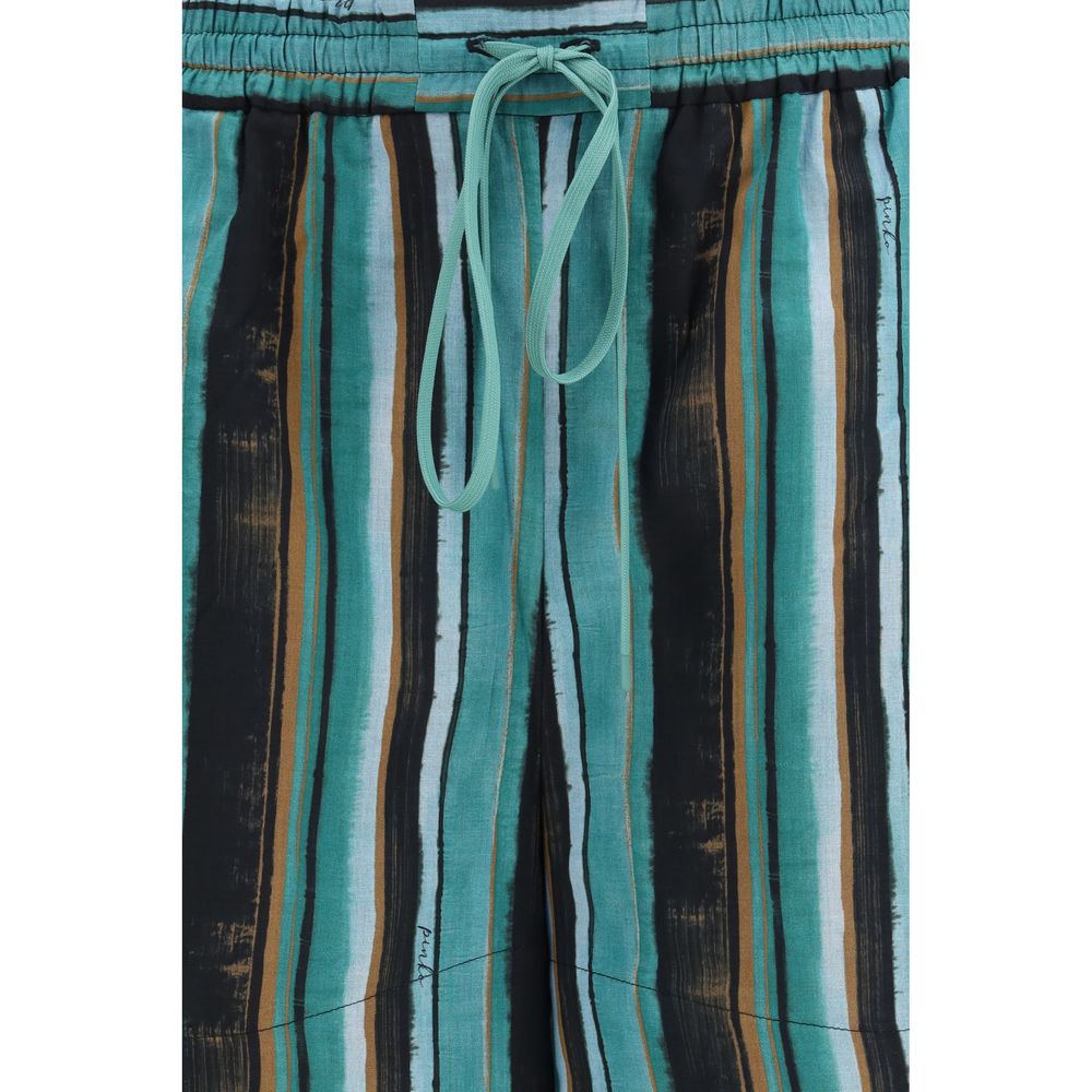 Bicolor Cotton Bermuda Shorts