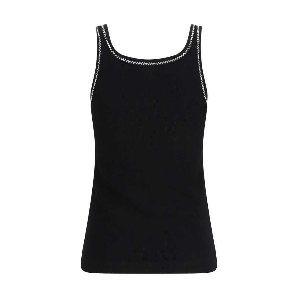 Black Cotton Sleeveles T-Shirt