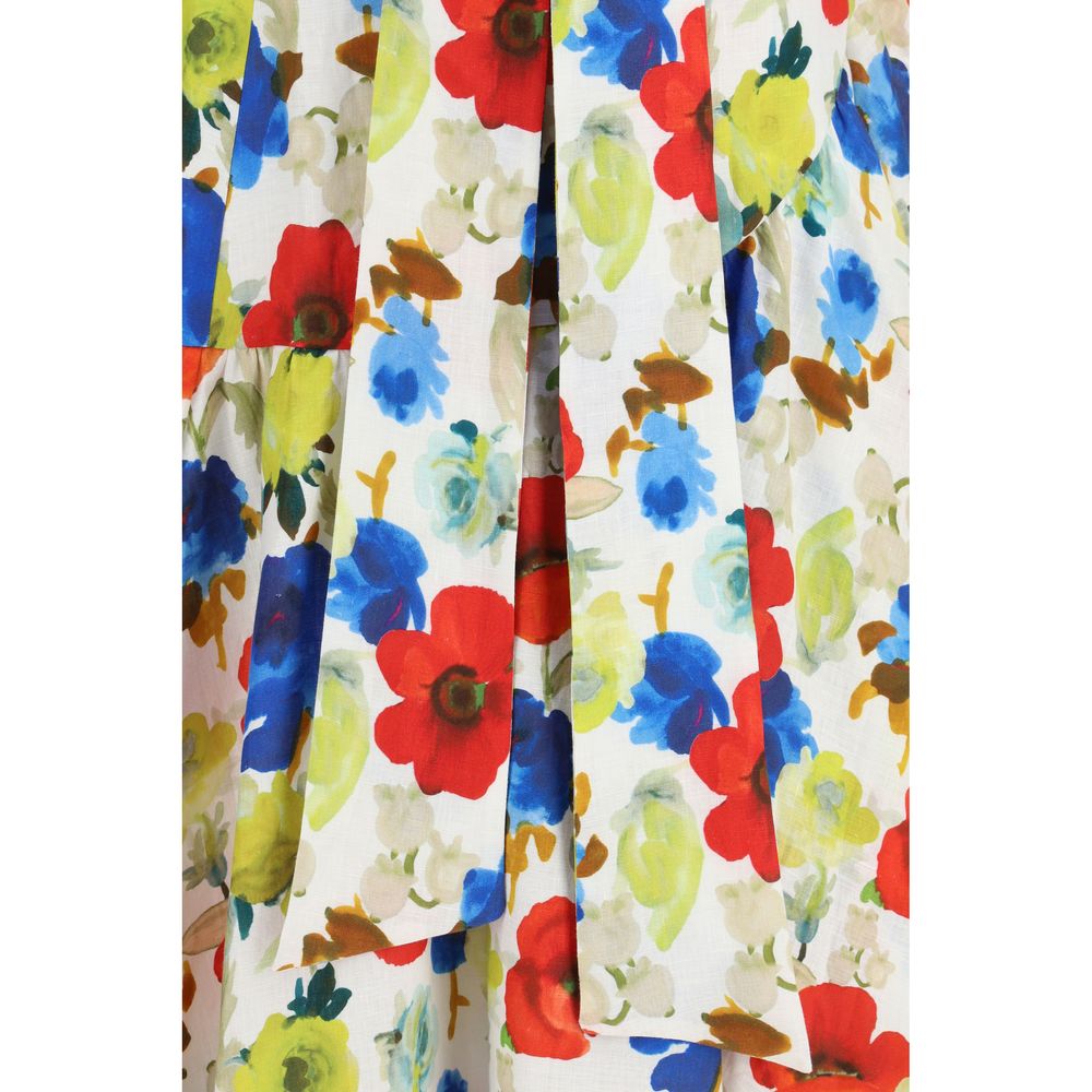 Multicolor Linen Long Skirt